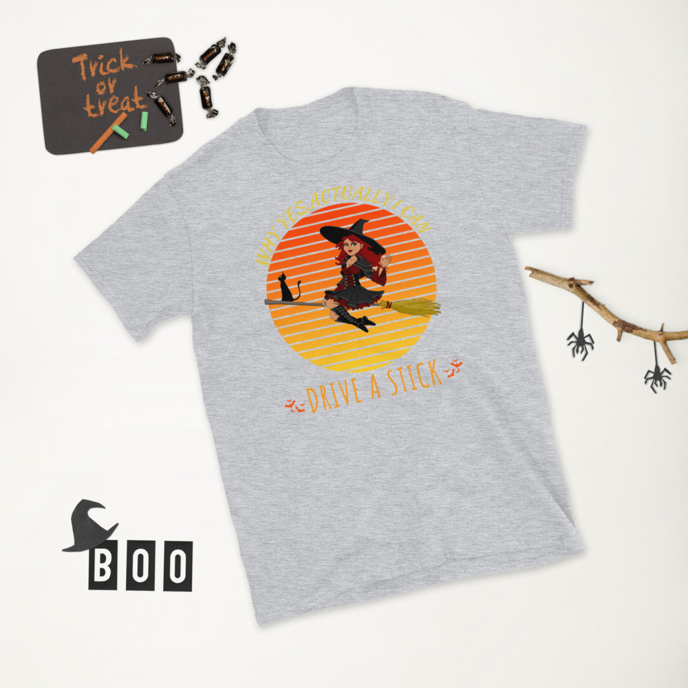 Why Yes Actually I Can Drive a Stick, Witch Costume, Drive a stick shirt, Witch Halloween shirt, Halloween Shirt For Women, Halloween Party - Madeinsea©