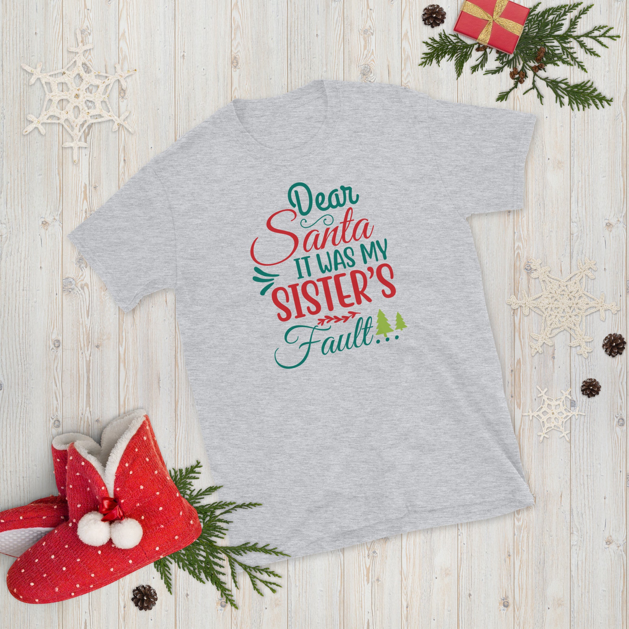 Dear Santa It Was My Sister's Fault, Naughty Sister Shirt, Christmas Gift for Sister, Shes The Naughty One, Funny Xmas Shirt, Bad Sister Tee - Madeinsea©