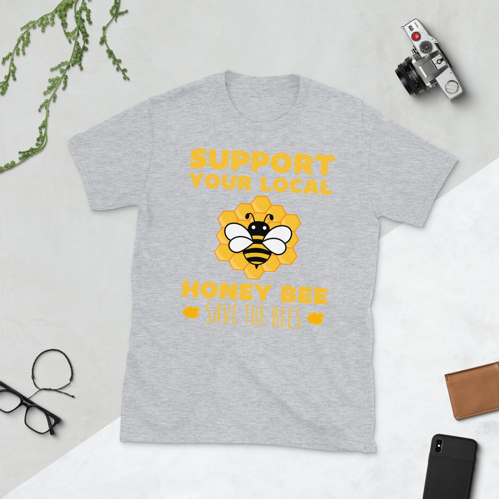 T-shirt Sauvez les abeilles, soutenez votre abeille locale, t-shirt d'apiculture, cadeau de t-shirt d'apiculteur drôle, t-shirt d'apiculteur, t-shirt de jardinier, amoureux des abeilles