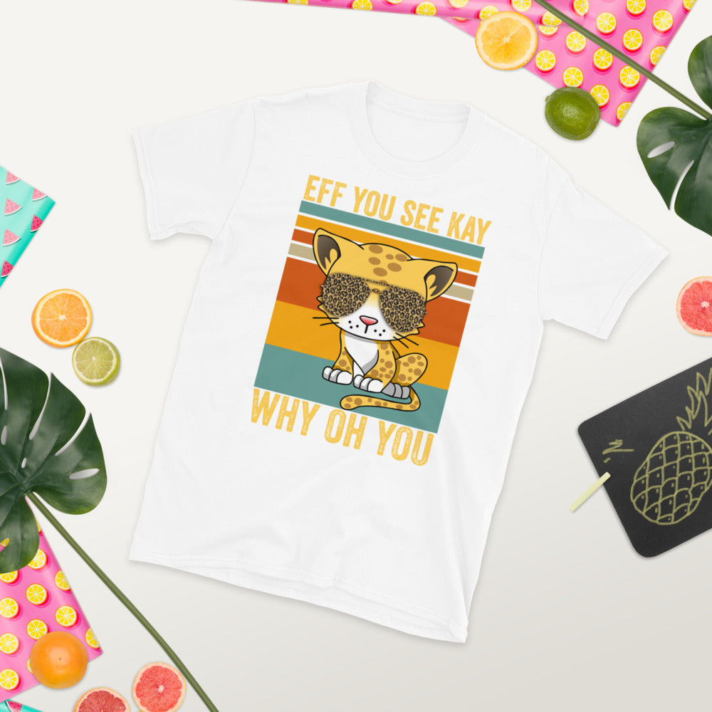 Cat Eff You See Kay Why Oh You Shirt, Funny Vintage Cat Shirt, Cat Yoga Shirt, Cat Lover Shirt, Leopard Cat T Shirt, Vintage Retro Cat Tee - Madeinsea©