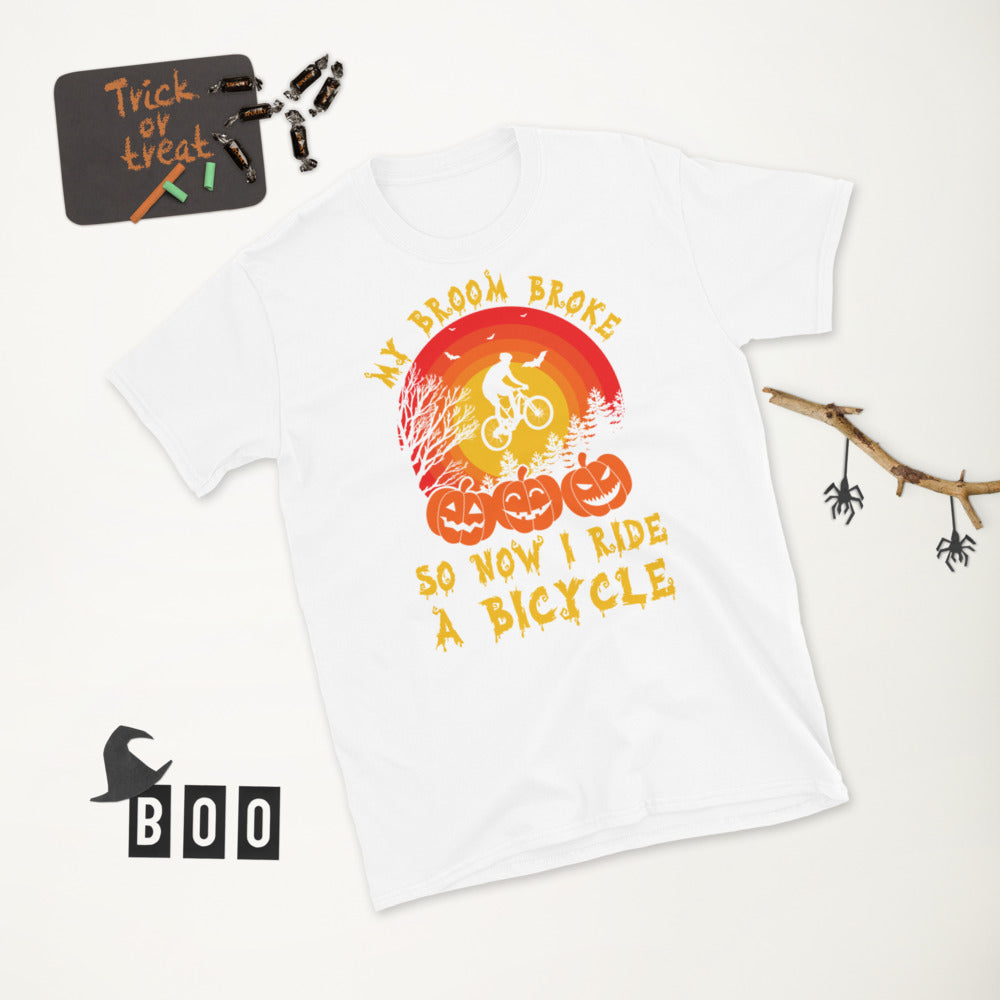 My Broom Broke So Now I Ride A Bicycle Shirt, Halloween Rider Shirt, Biker Shirt, Halloween Shirt, Halloween Party Shirt, Halloween Gift - Madeinsea©