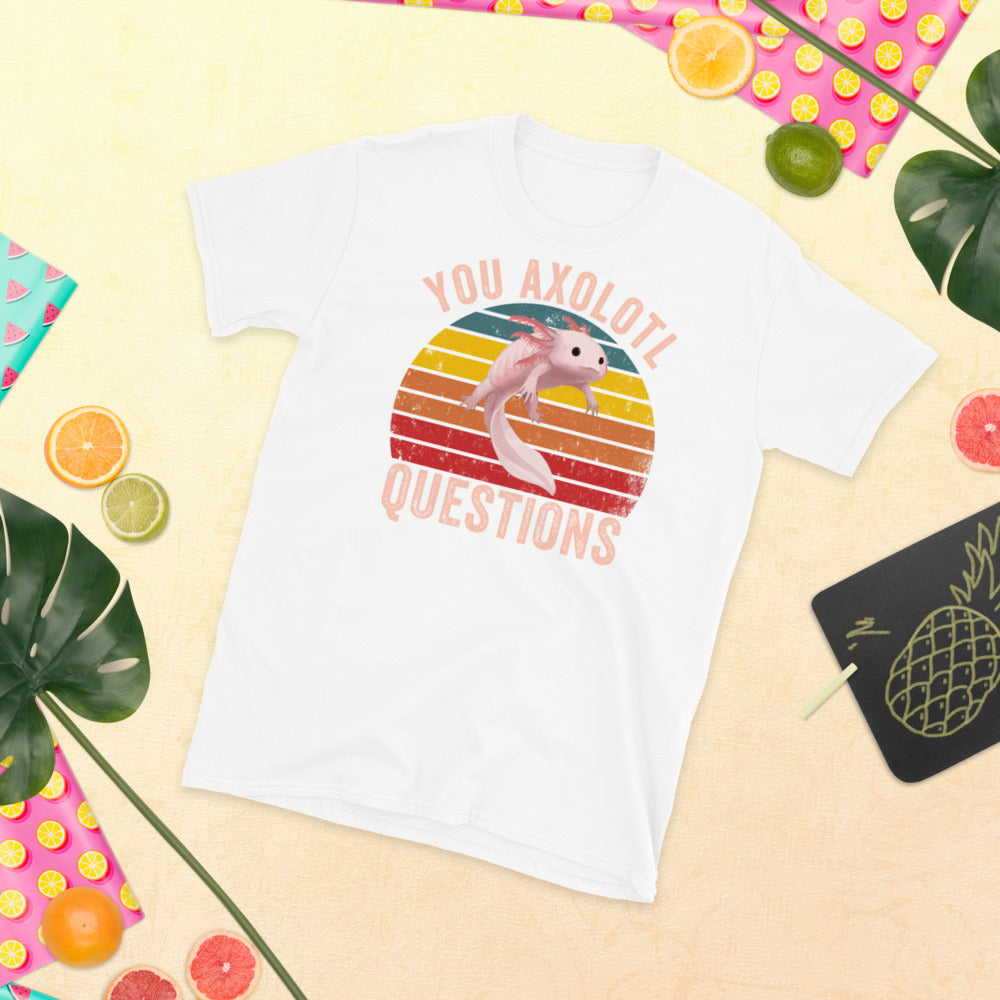 You axolotl questions, Axolotl Fish Shirt, Axolotl Lover Gift, Cute Axolotl Shirt, Axolotl T Shirt, Animal Lover Shirt, Mexican walking fish