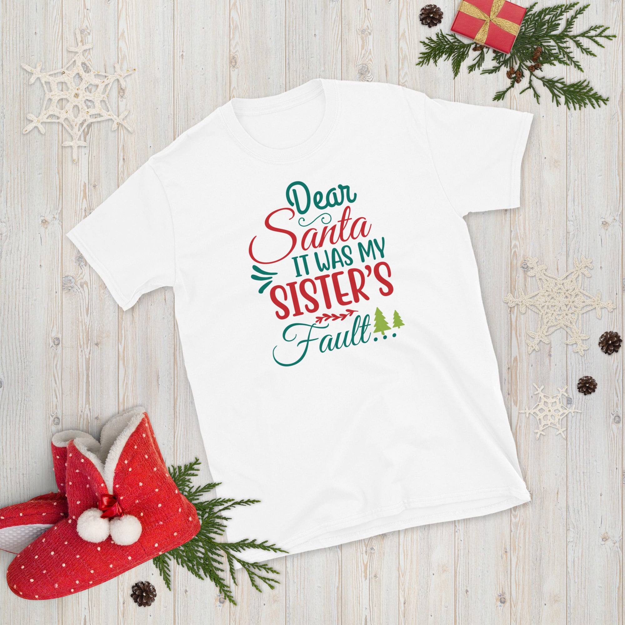 Dear Santa It Was My Sister's Fault, Naughty Sister Shirt, Christmas Gift for Sister, Shes The Naughty One, Funny Xmas Shirt, Bad Sister Tee - Madeinsea©