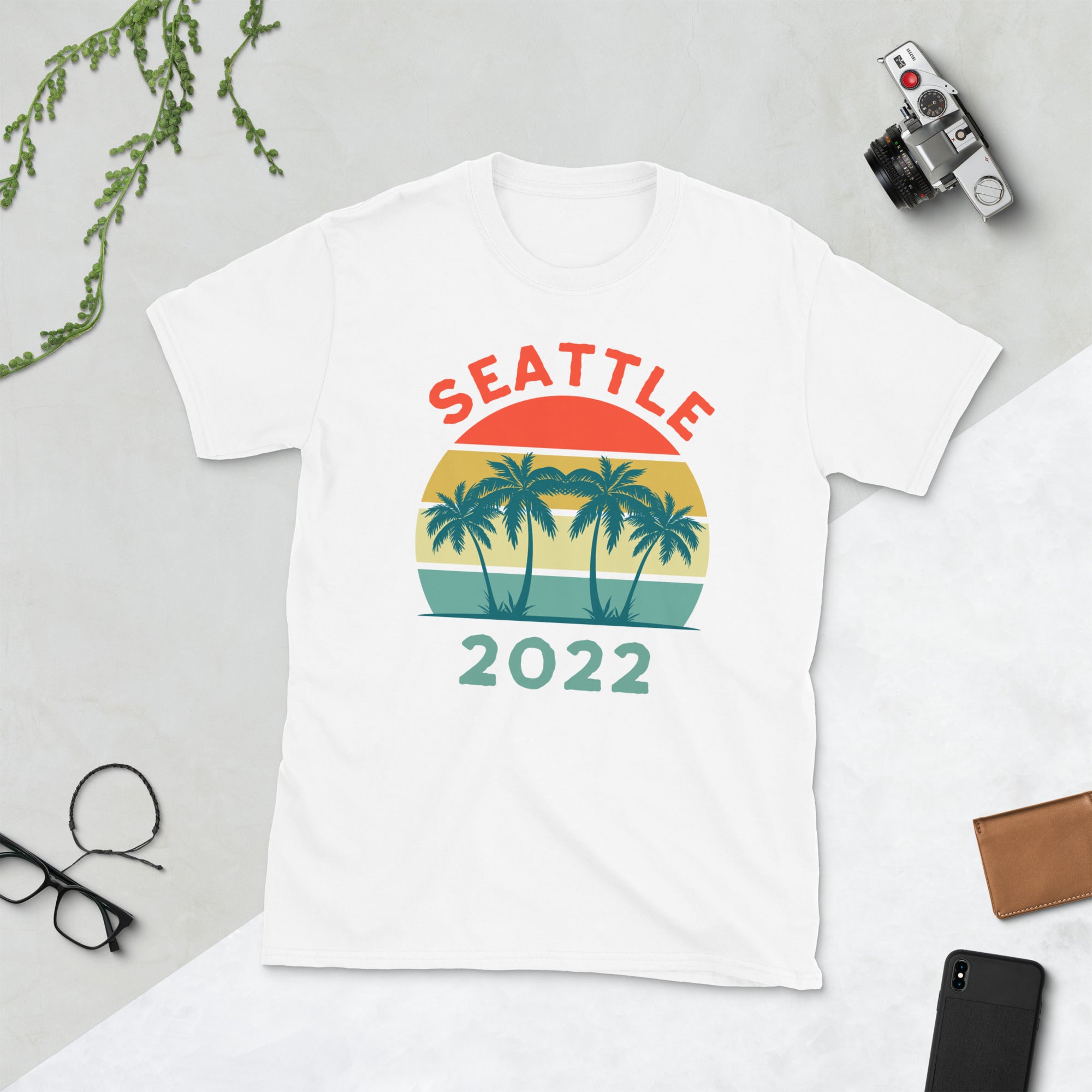 T-shirt Seattle 2022, t-shirt de vacances d'été à Washington, chemises assorties de vacances d'été 2022, t-shirt de l'État de Washington, t-shirt cadeau rétro Seattle