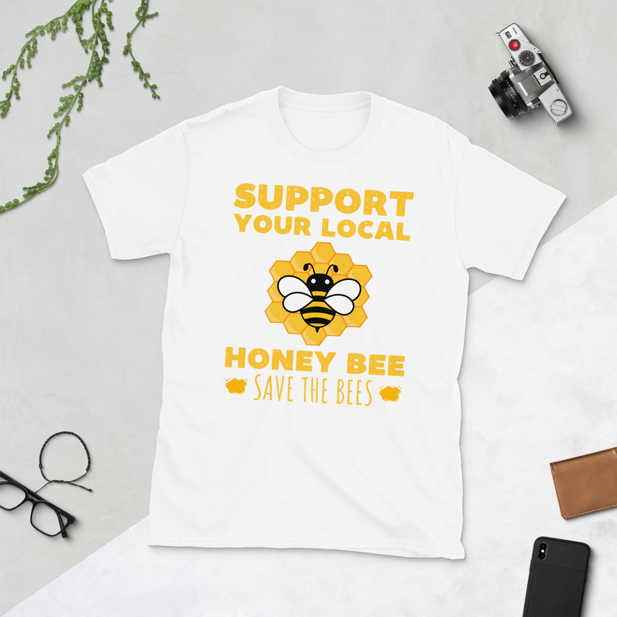 T-shirt Sauvez les abeilles, soutenez votre abeille locale, t-shirt d'apiculture, cadeau de t-shirt d'apiculteur drôle, t-shirt d'apiculteur, t-shirt de jardinier, amoureux des abeilles