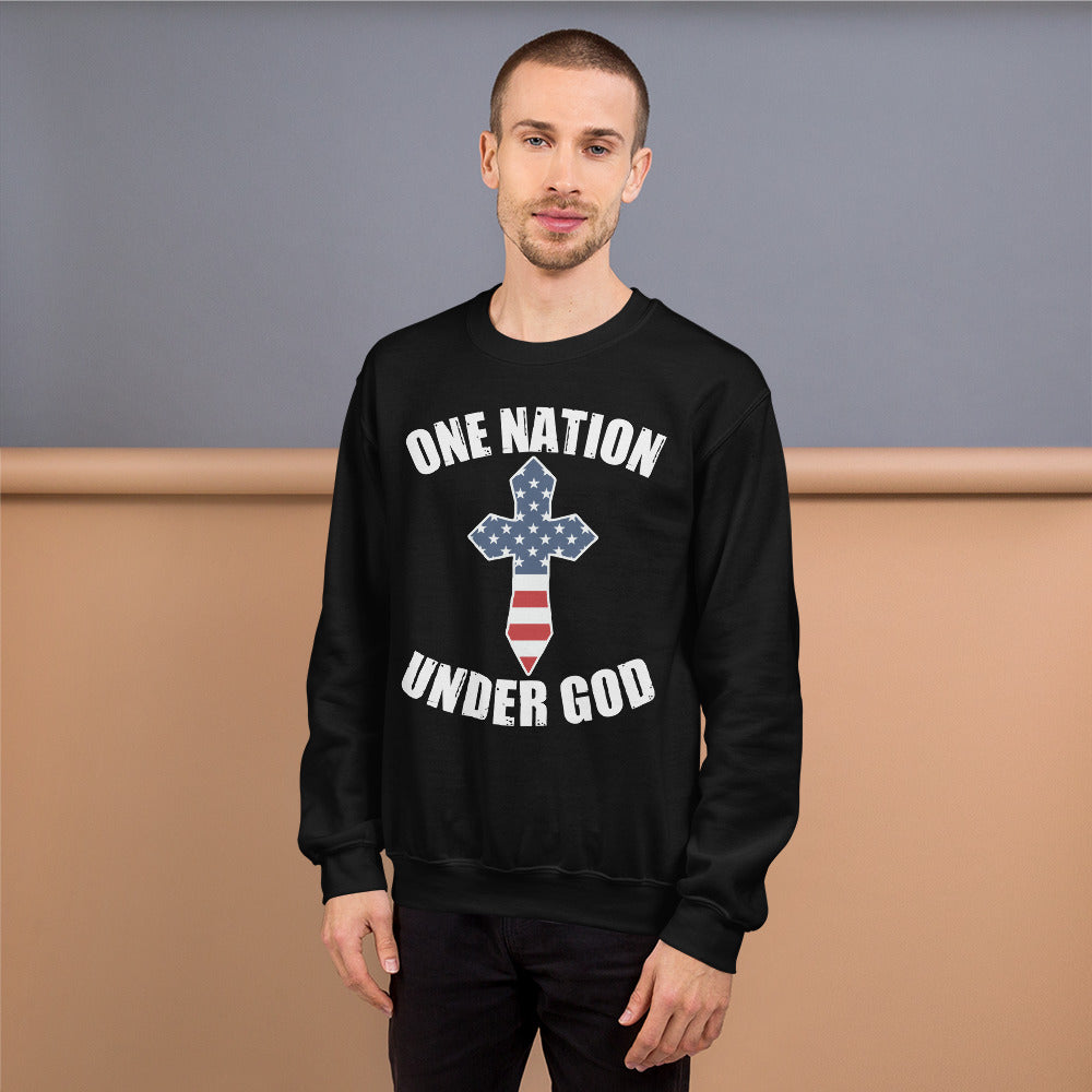 One Nation Under God Sweatshirt, Patriotic Gift, Freedom Sweater, Pledge of Allegiance, USA American Patriot Shirt, US Flag, Proud American