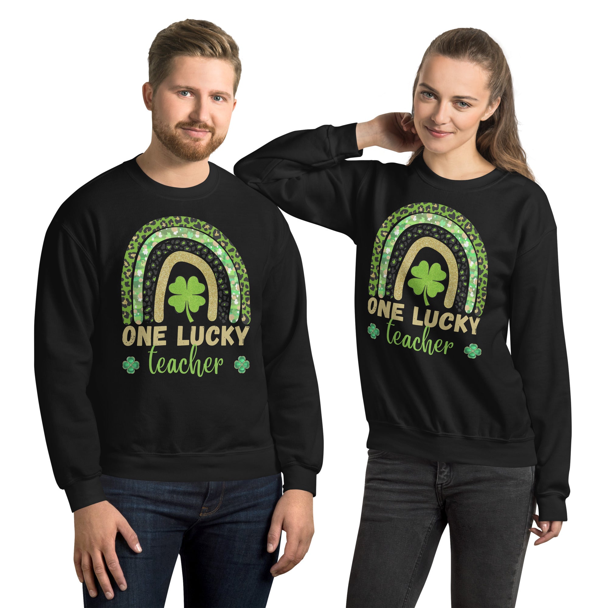 One Lucky Teacher Rainbow Sweatshirt, St Patricks Day Teacher shirt, Irish Teacher shirt, Green Shamrock Teacher Shirt, St Pattys Gifts