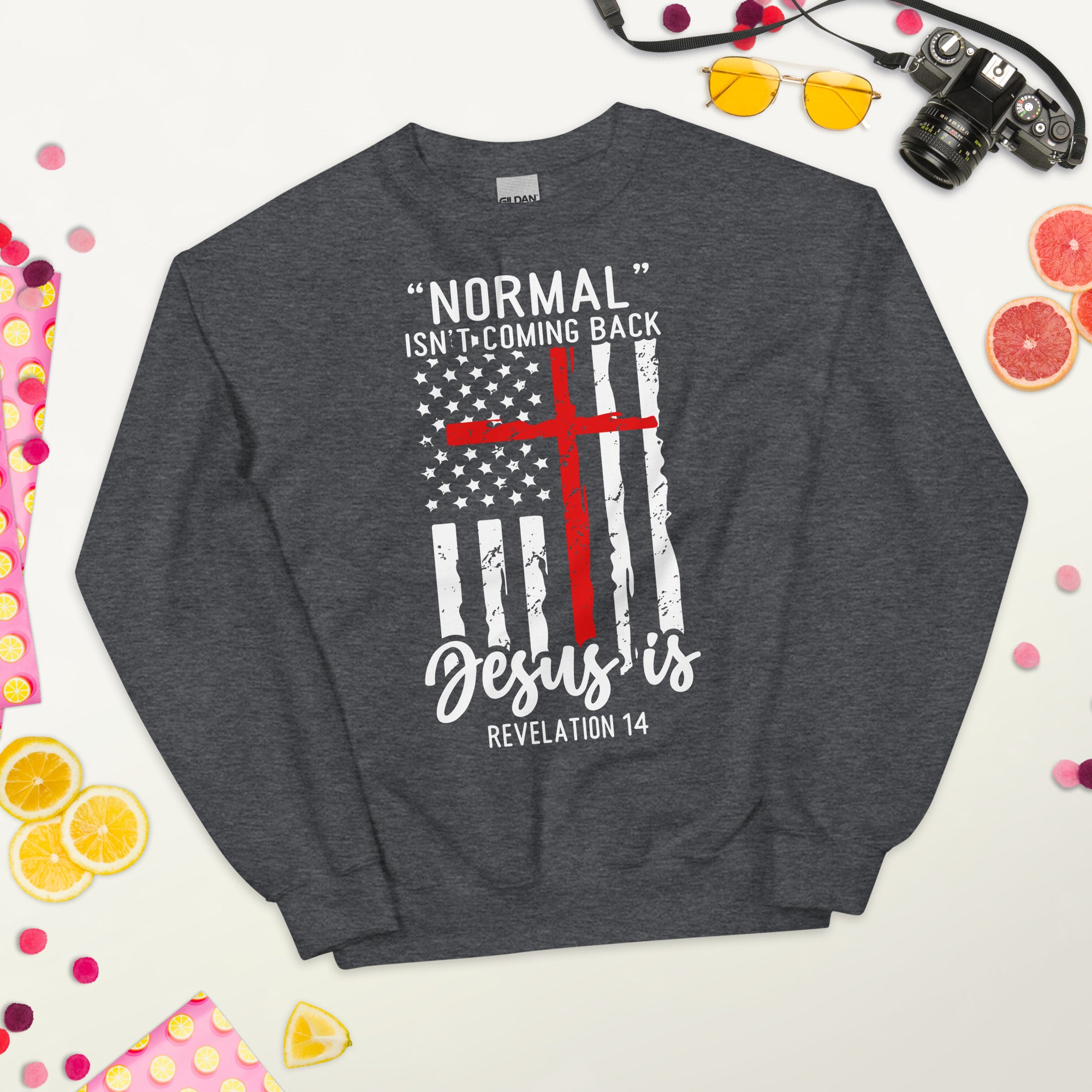 Bible Verse Revelation 14 Sweatshirt, Normal Isn't Coming Back Jesus Is, Faith Shirt, Religious Gifts, Motivational Sweater, Jesus Shirt