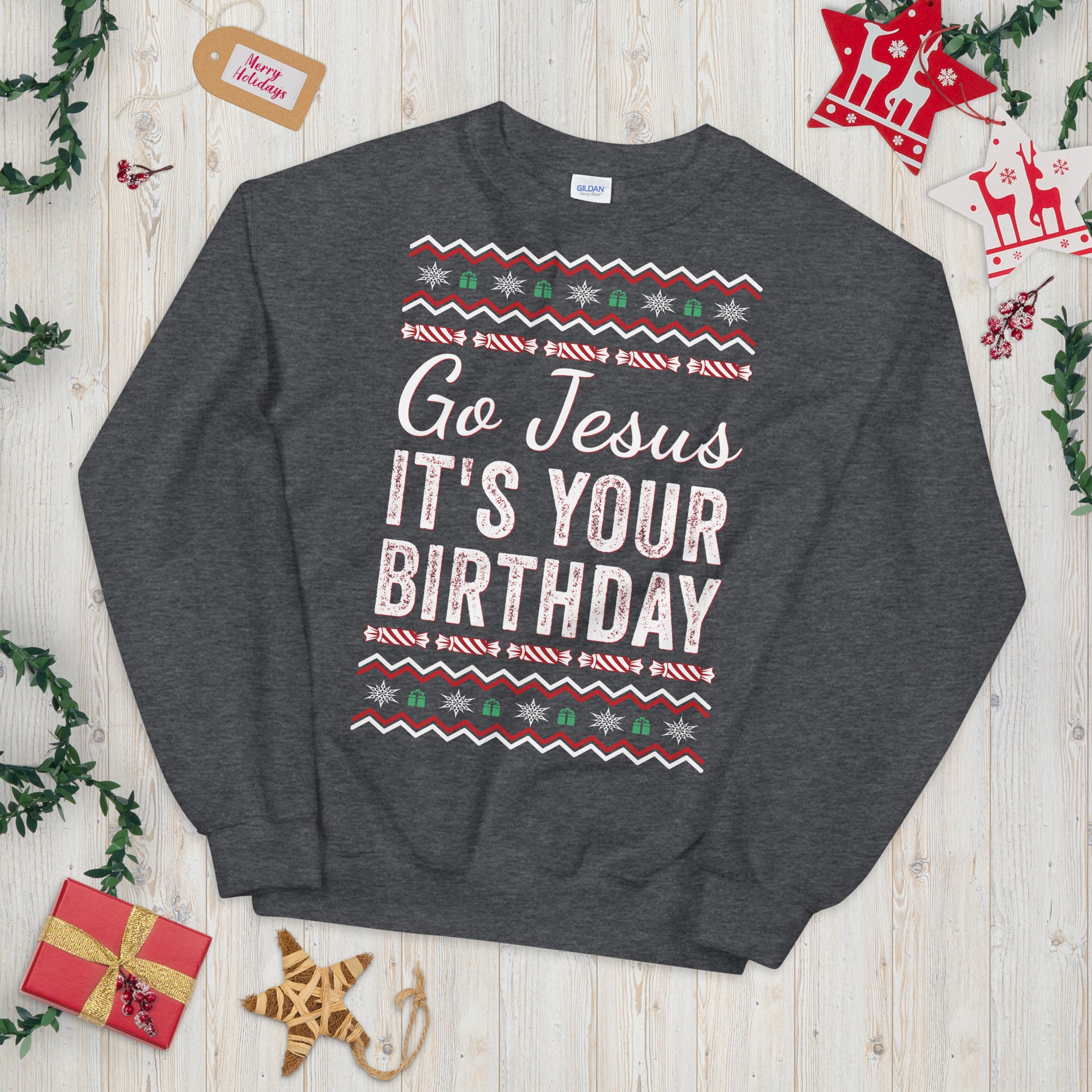 Go Jesus It's Your Birthday Christmas Sweatshirt, Go Jesus Sweatshirt, Jesus Birthday Sweater, Holiday Sweatshirt, Ugly Christmas Sweater - Madeinsea©
