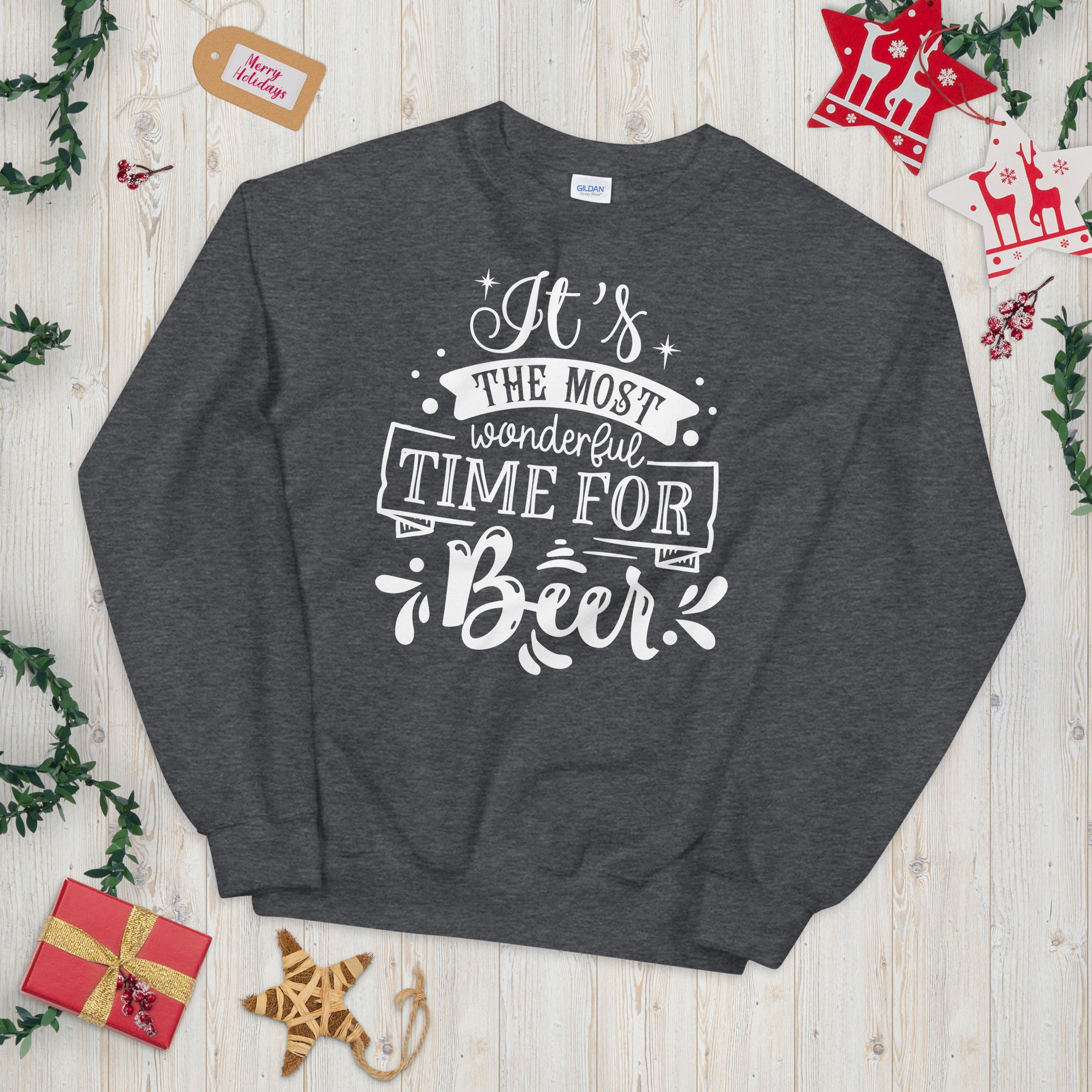 It's The Most Wonderful Time For A Beer Sweatshirt, Christmas Beer Sweater, Husband Christmas Gift, Beer Lover Gift, Christmas Beer, Xmas - Madeinsea©