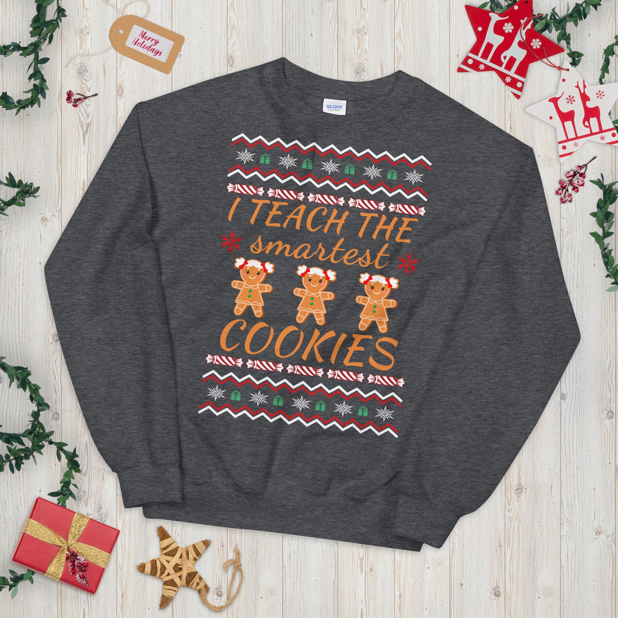 Ich unterrichte die klügsten Kekse, Weihnachts-Sweatshirt für Lehrer, Weihnachtsgeschenke für Lehrer, klügste Kekse, Smart Cookies Sweater, Weihnachtslehrer