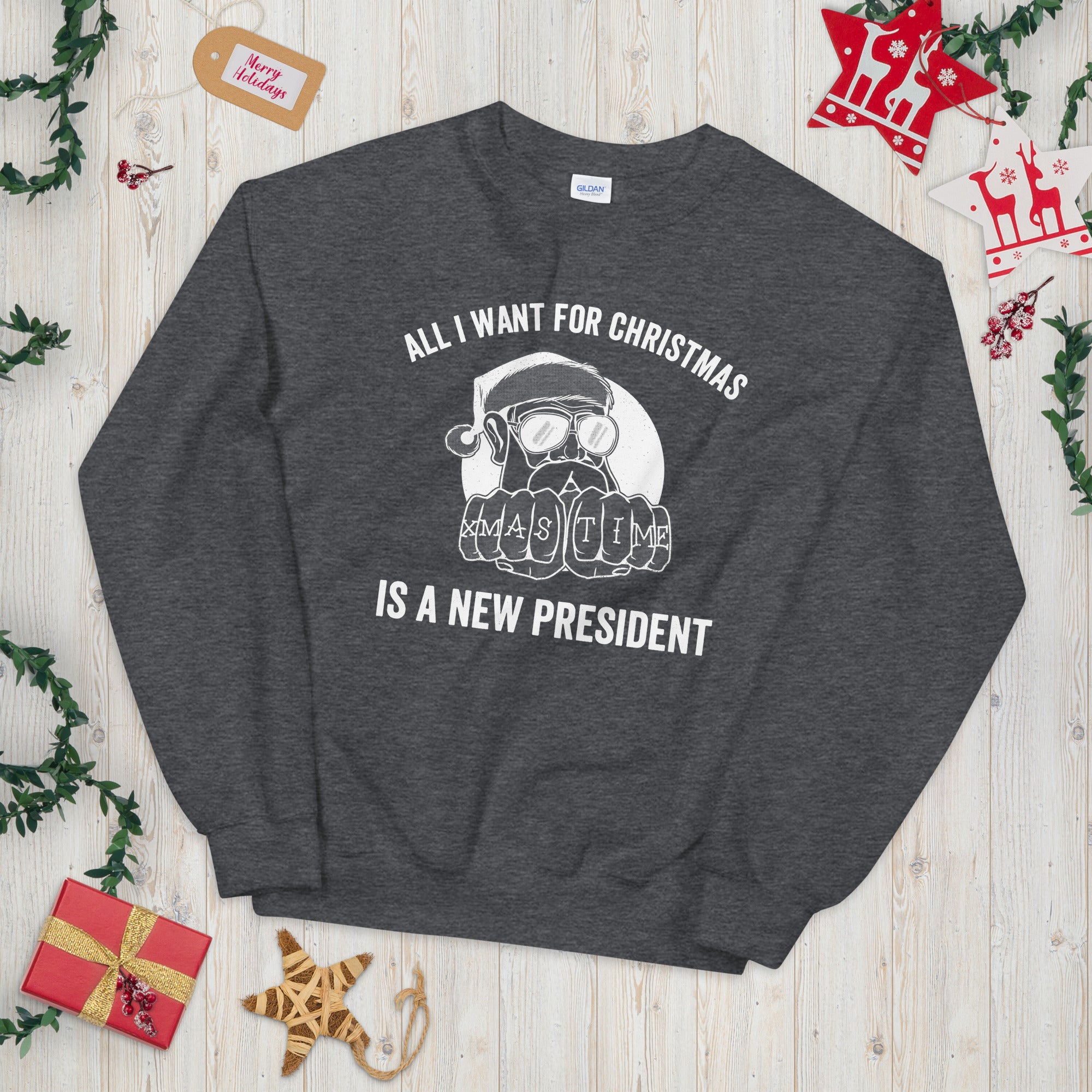 All I Want For Christmas Is A New President Unisex Sweatshirt, Republican Sweater, Republican Gifts, Patriot Shirt, Christmas Biden Sweater