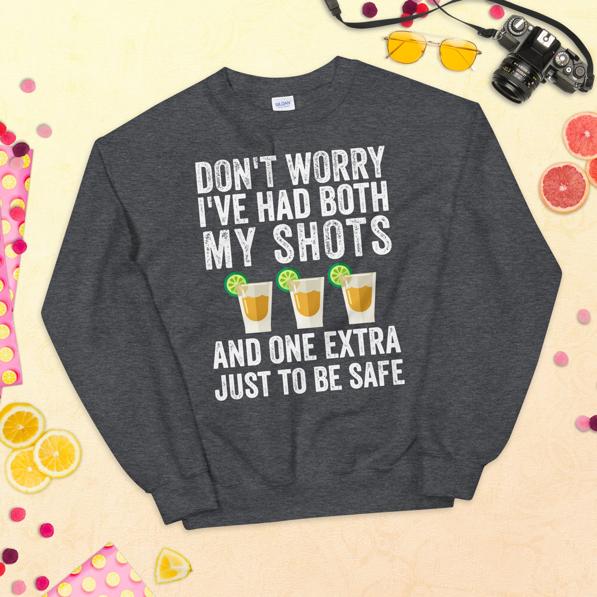 Keine Sorge, ich habe beide meine Impfungen erhalten. Lustiges Tequila-Vintage-Shirt, Auffrischungsimpfung, dritte Impfung, Extraimpfung, Lustiger Tequila-Shot