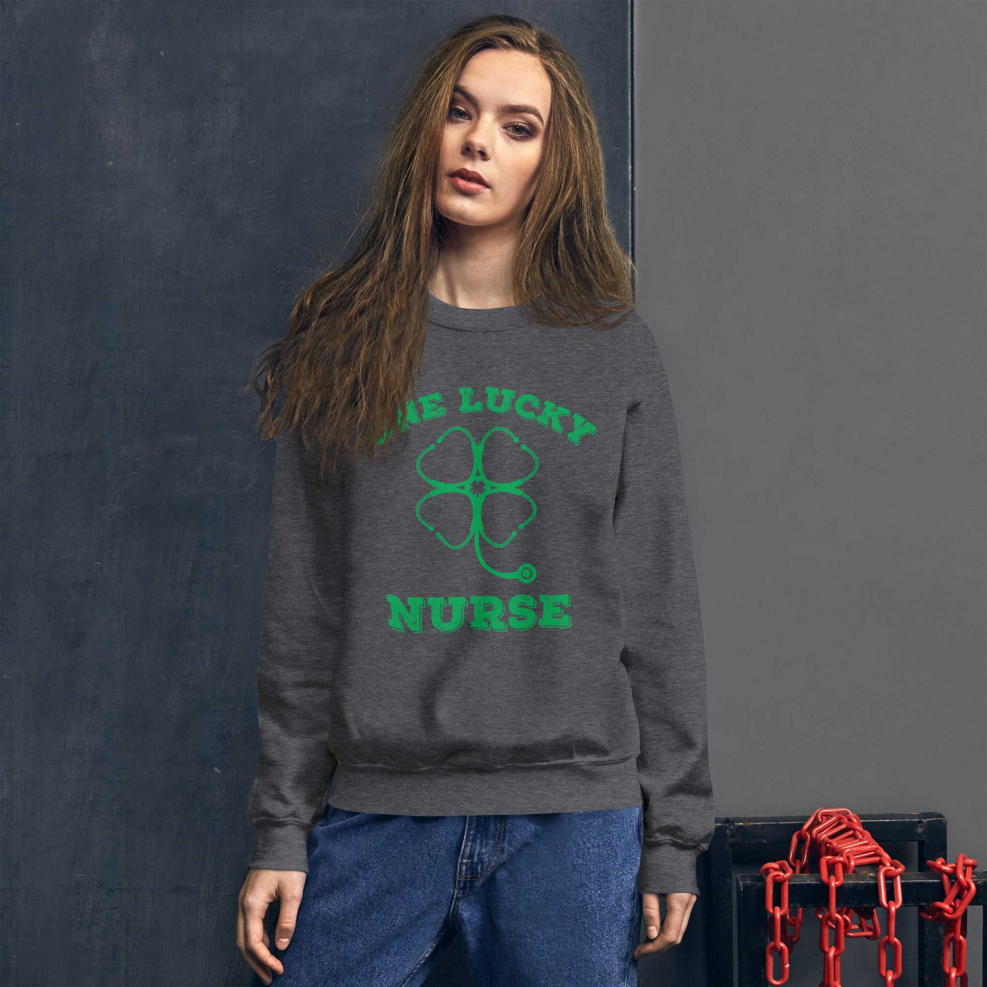Lucky Nurse Sweatshirt, St. Patricks Day Krankenschwester Pullover, irische Krankenschwester Shirt, Geschenk für Krankenschwester, Saint Patricks Day Sweatshirt, Krankenschwester Geschenke