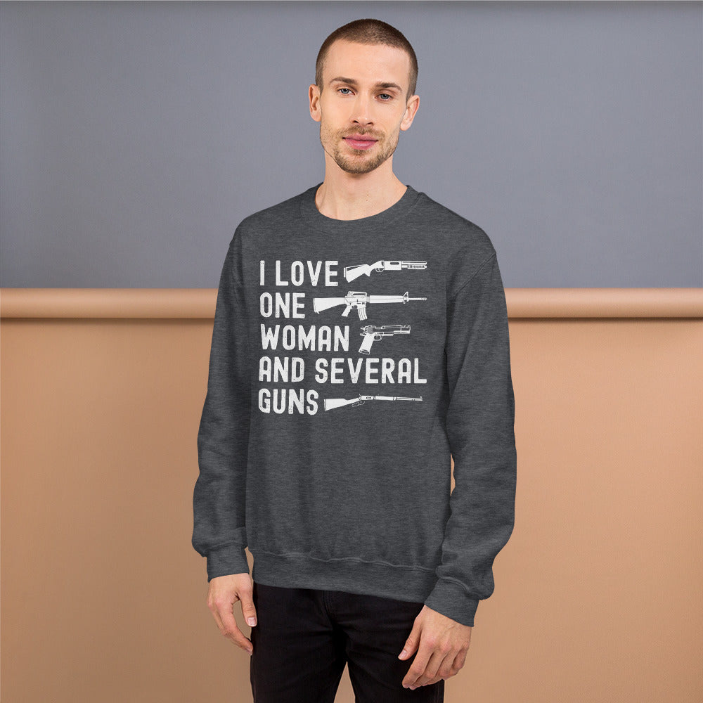 I Love One Woman & Several Guns, Funny Pro Guns Sweatshirt, 2nd Amendment Sweater, 2A Shirt, Gun Rights Sweater, Funny Republican Gifts - Madeinsea©