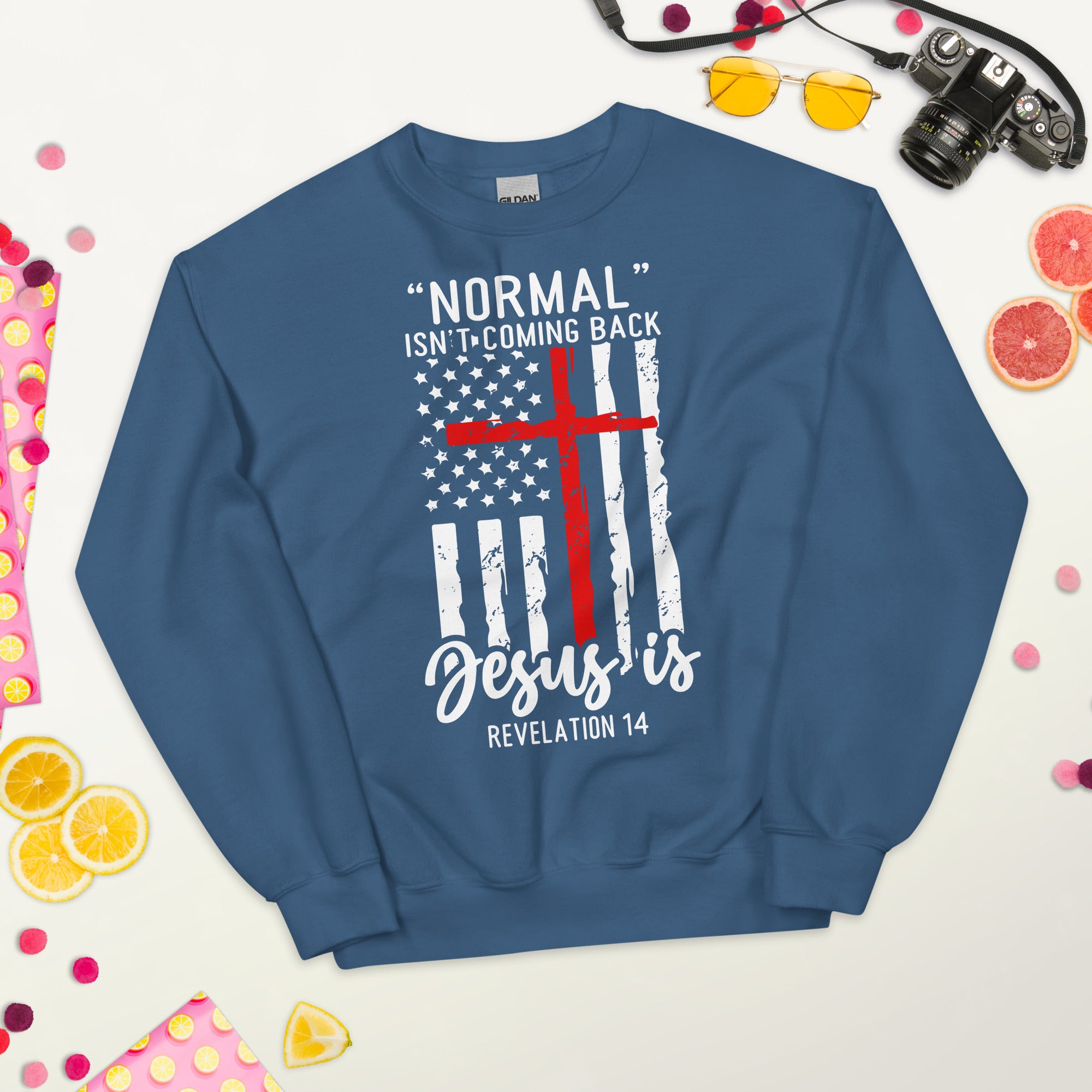 Bible Verse Revelation 14 Sweatshirt, Normal Isn't Coming Back Jesus Is, Faith Shirt, Religious Gifts, Motivational Sweater, Jesus Shirt
