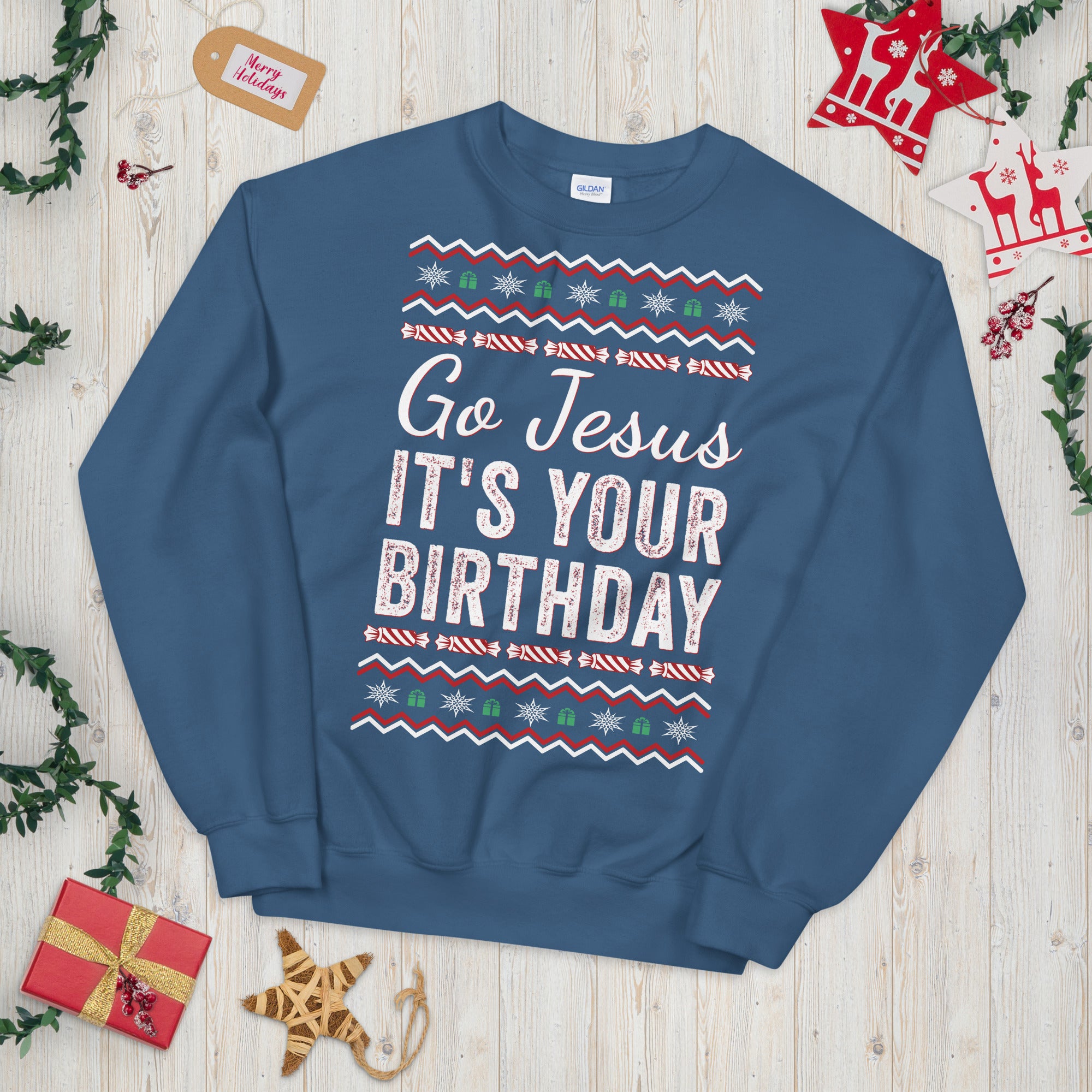 Go Jesus It's Your Birthday Christmas Sweatshirt, Go Jesus Sweatshirt, Jesus Birthday Sweater, Holiday Sweatshirt, Ugly Christmas Sweater - Madeinsea©