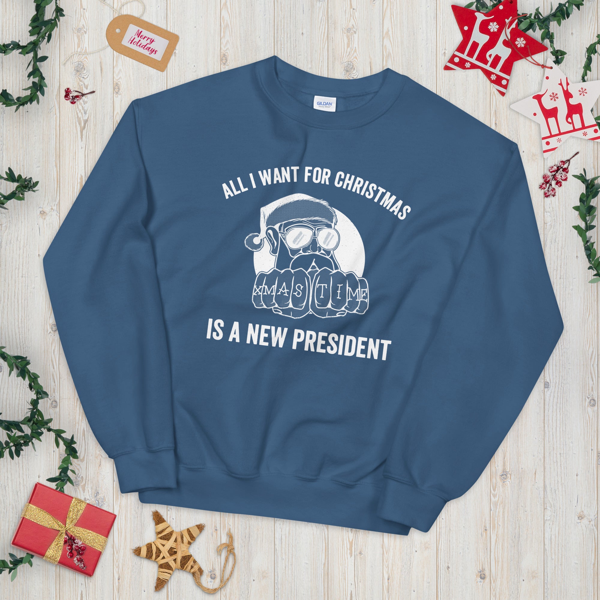 All I Want For Christmas Is A New President Unisex Sweatshirt, Republican Sweater, Republican Gifts, Patriot Shirt, Christmas Biden Sweater