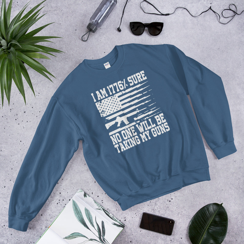 Ich bin zu 1776 % sicher, dass mir niemand meine Waffen wegnimmt, 1776-Pullover, Waffenhemd mit USA-Flagge, Sweatshirt mit 2. Zusatzartikel zur US-Verfassung, patriotische Waffenrechte der USA