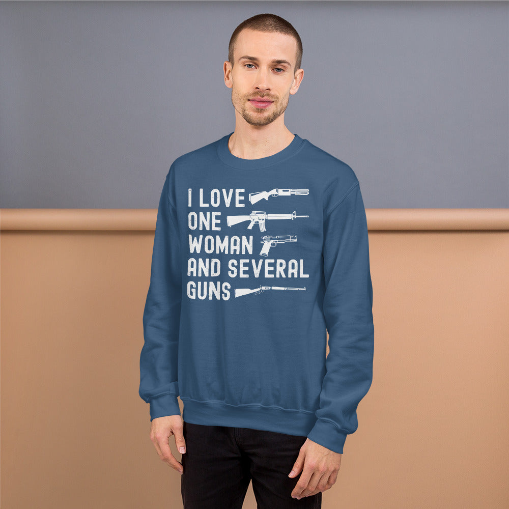 I Love One Woman & Several Guns, Funny Pro Guns Sweatshirt, 2nd Amendment Sweater, 2A Shirt, Gun Rights Sweater, Funny Republican Gifts - Madeinsea©