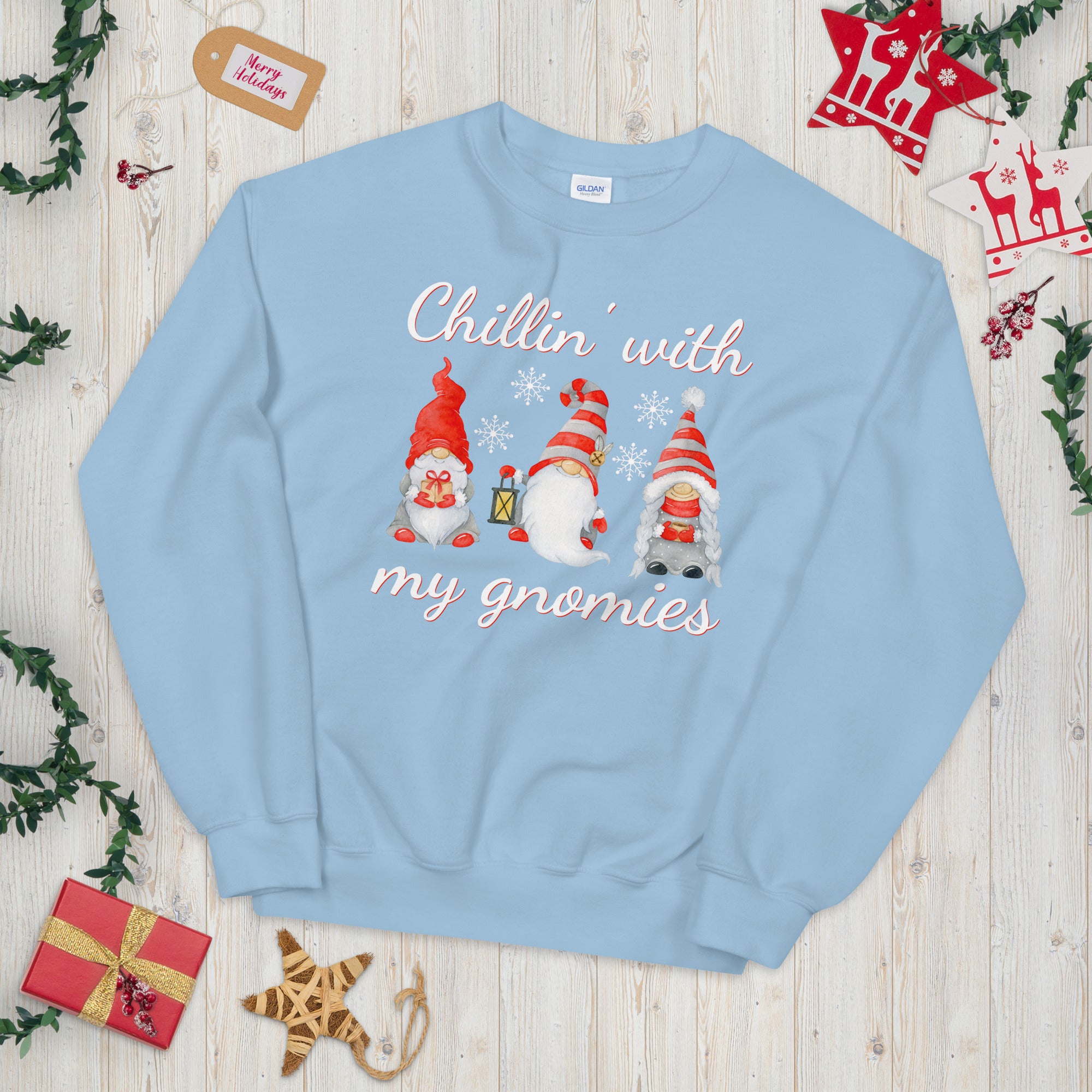 Chillin With My Gnomies Sweatshirt, Funny Chilling Gnomes Sweatshirt, Gnomes Christmas Sweater, Gnome Shirt, Cute Gnome Sweater, Cute Gnomes - Madeinsea©