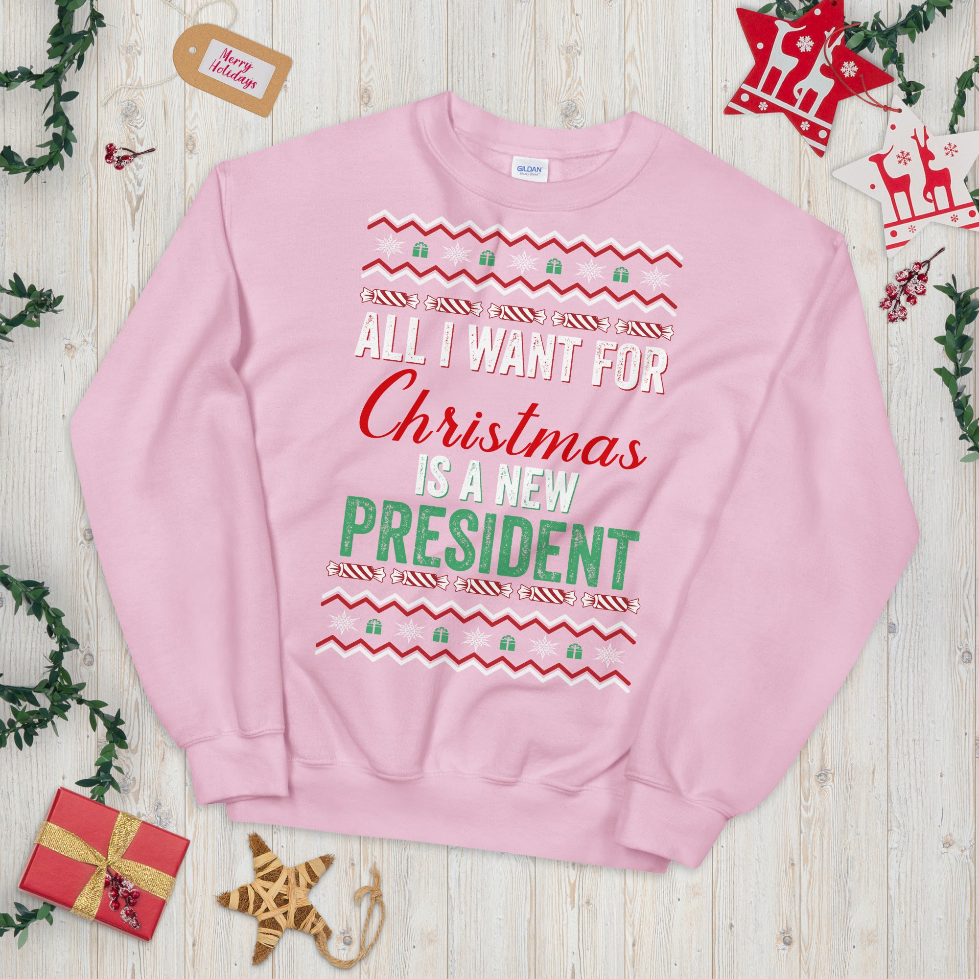 All I Want For Christmas Is A New President, FJB Christmas Sweatshirt, Anti Biden Christmas Sweatshirt, Conservative Sweatshirt, FJB Sweater - Madeinsea©