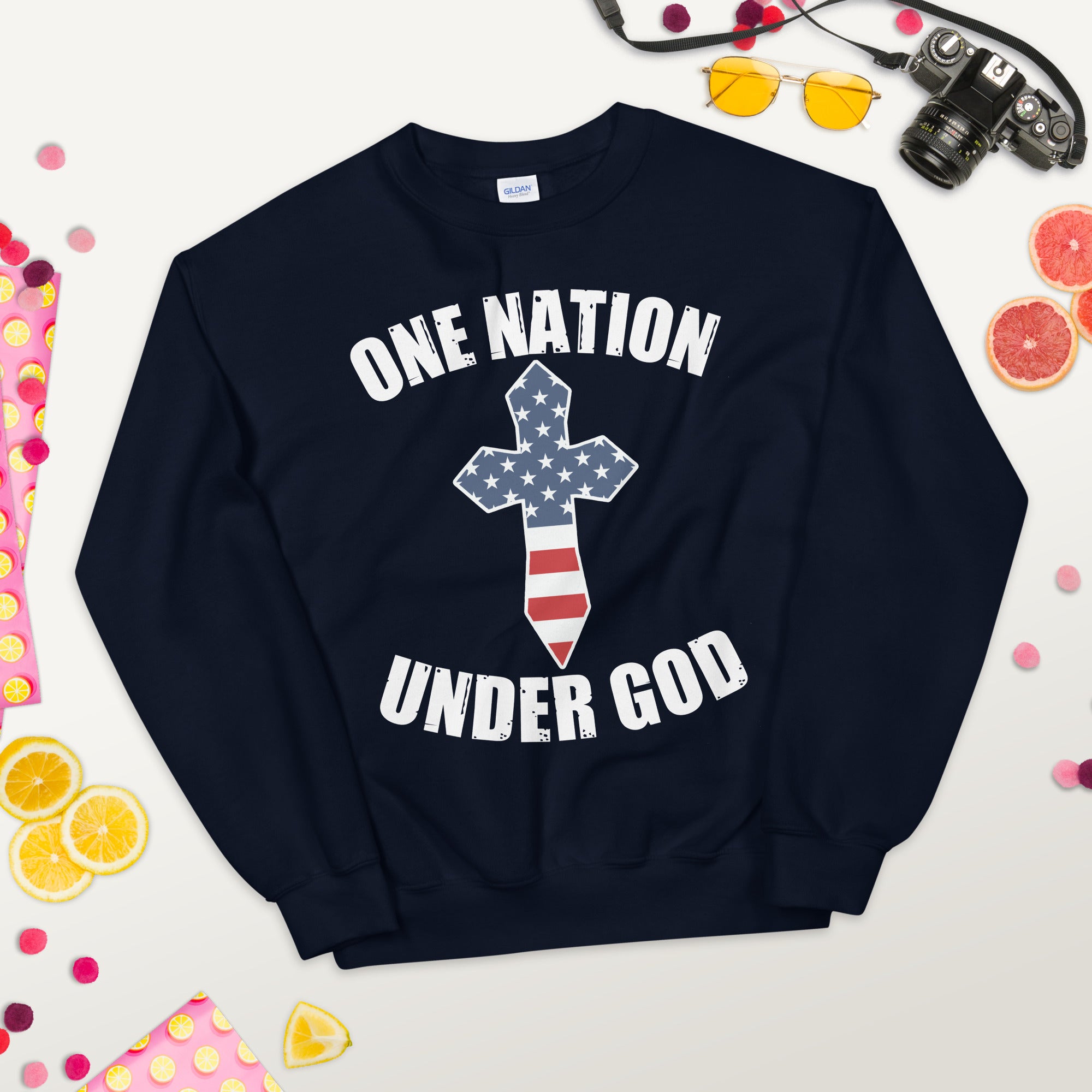 One Nation Under God Sweatshirt, Patriotic Gift, Freedom Sweater, Pledge of Allegiance, USA American Patriot Shirt, US Flag, Proud American