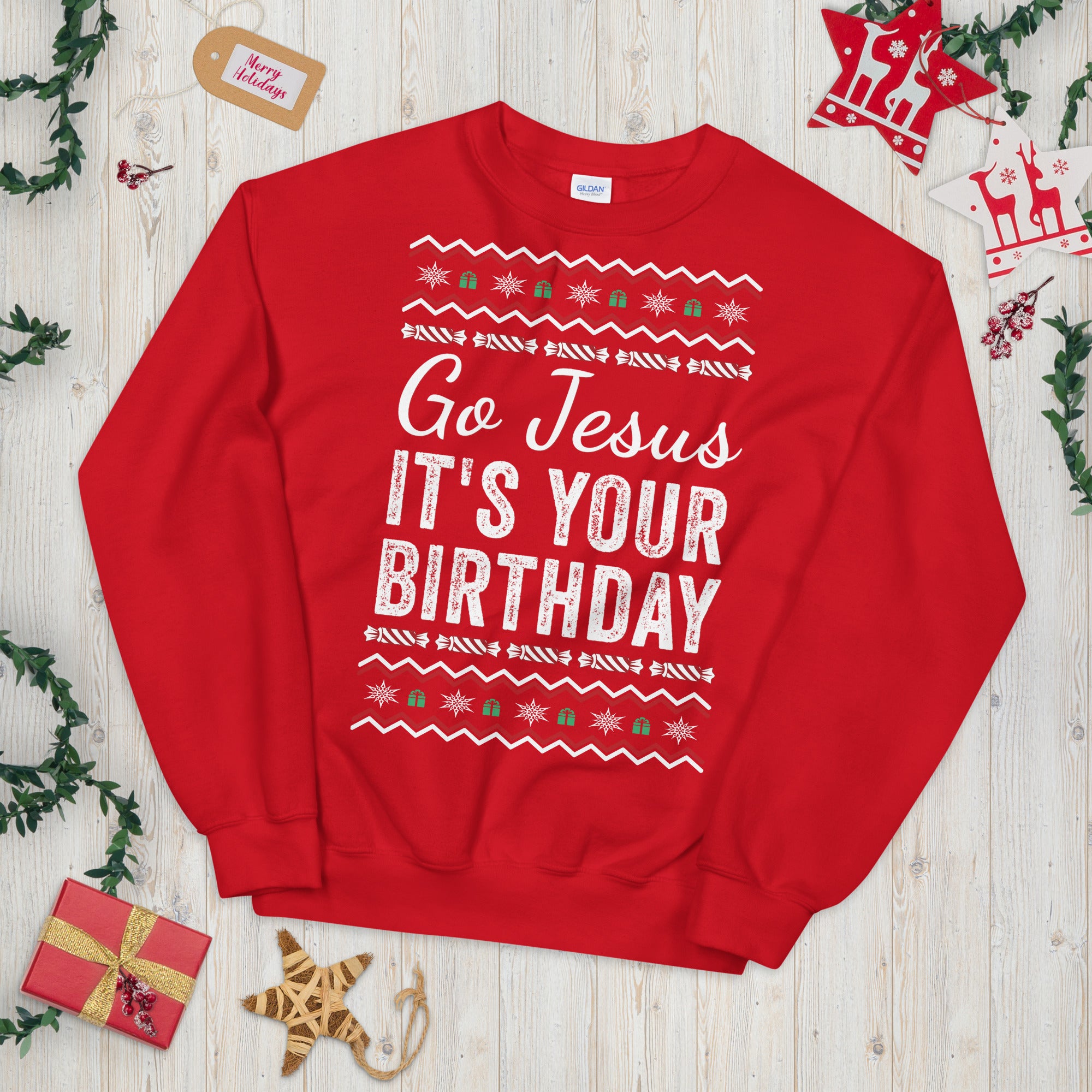 Go Jesus It's Your Birthday Christmas Sweatshirt, Go Jesus Sweatshirt, Jesus Birthday Sweater, Holiday Sweatshirt, Ugly Christmas Sweater - Madeinsea©