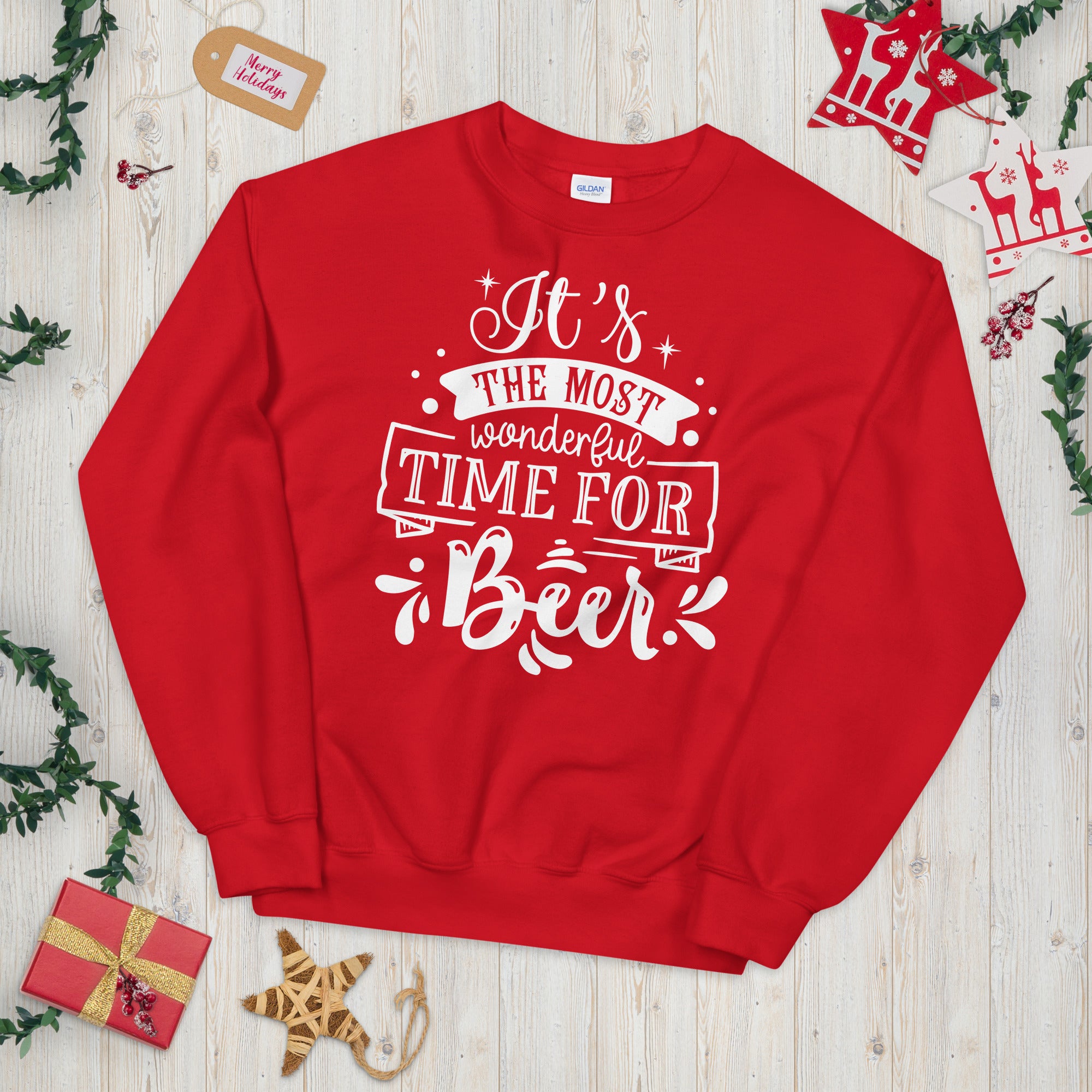 It's The Most Wonderful Time For A Beer Sweatshirt, Christmas Beer Sweater, Husband Christmas Gift, Beer Lover Gift, Christmas Beer, Xmas - Madeinsea©