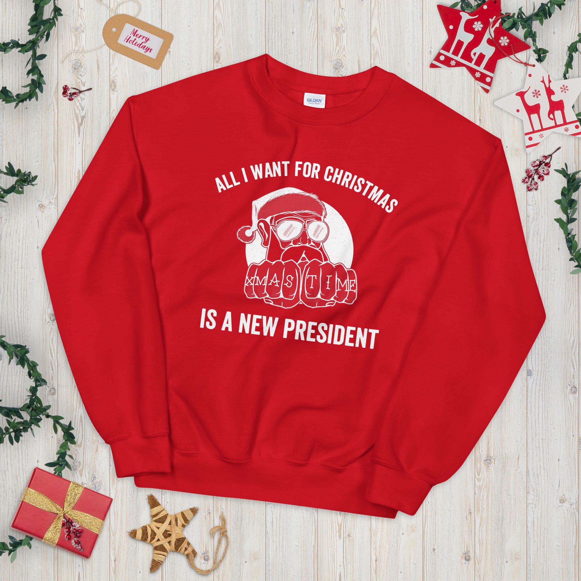 All I Want For Christmas Is A New President Unisex Sweatshirt, Republican Sweater, Republican Gifts, Patriot Shirt, Christmas Biden Sweater