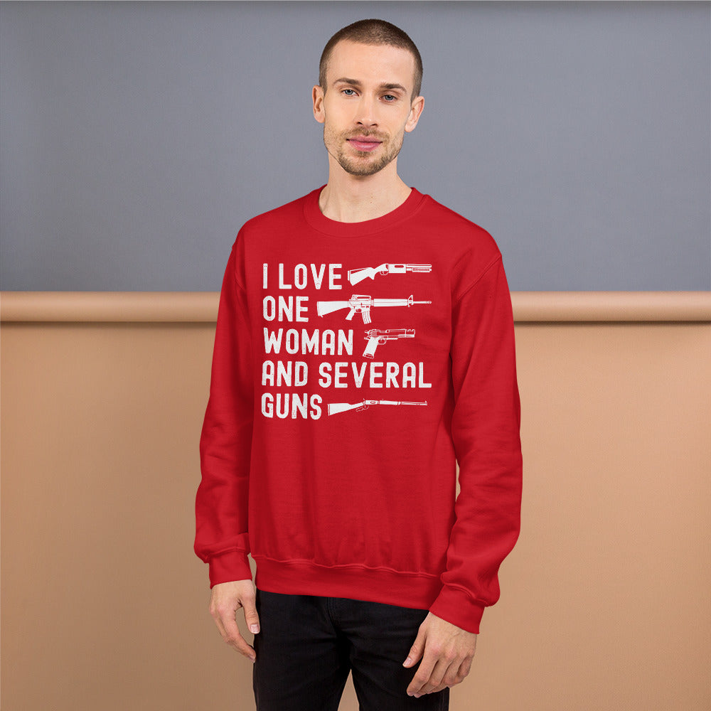 I Love One Woman & Several Guns, Funny Pro Guns Sweatshirt, 2nd Amendment Sweater, 2A Shirt, Gun Rights Sweater, Funny Republican Gifts - Madeinsea©