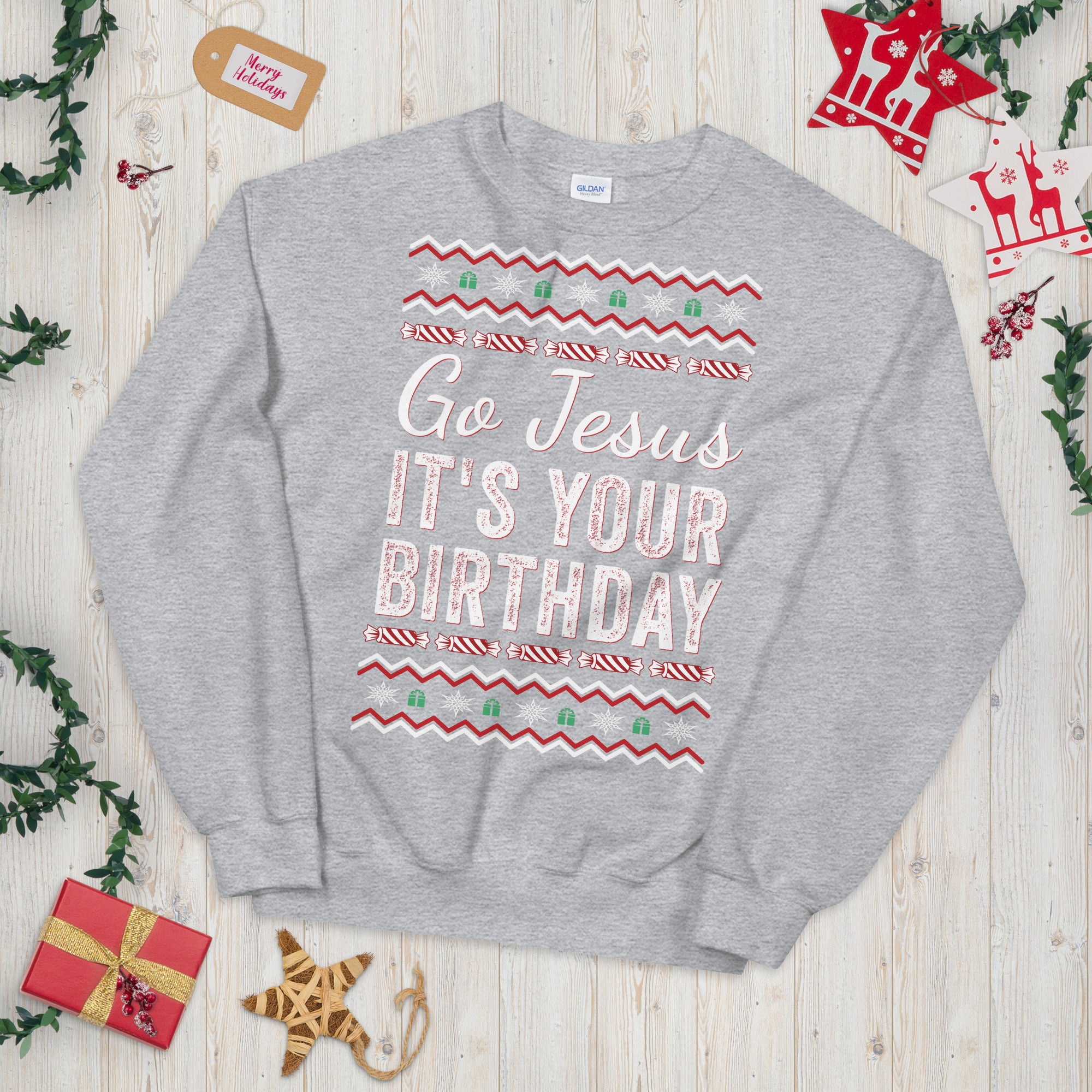 Go Jesus It's Your Birthday Christmas Sweatshirt, Go Jesus Sweatshirt, Jesus Birthday Sweater, Holiday Sweatshirt, Ugly Christmas Sweater - Madeinsea©