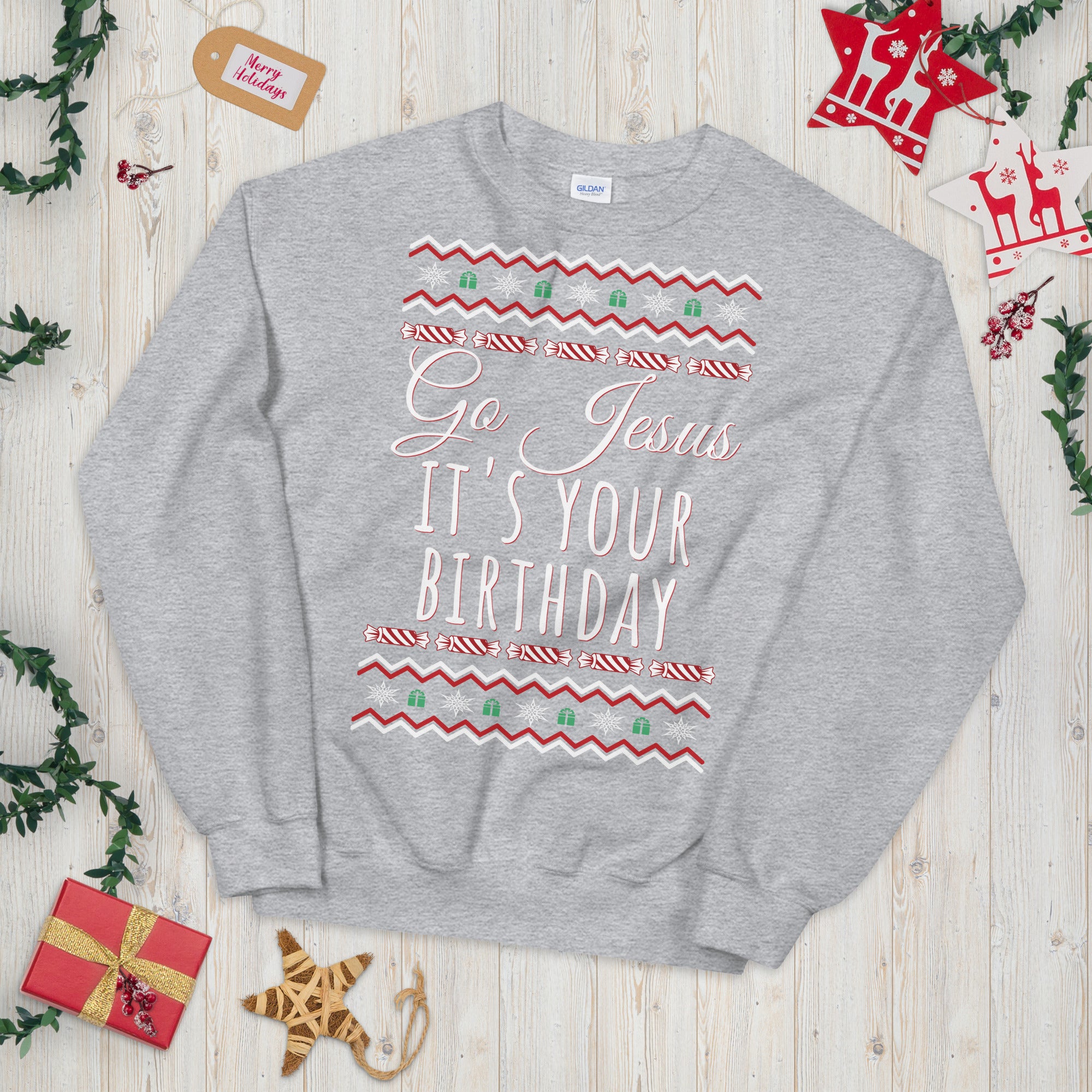 Go Jesus It's Your Birthday Christmas Sweatshirt, Go Jesus Sweatshirt, Jesus Birthday Sweater, Holiday Sweatshirt, Ugly Christmas Sweater