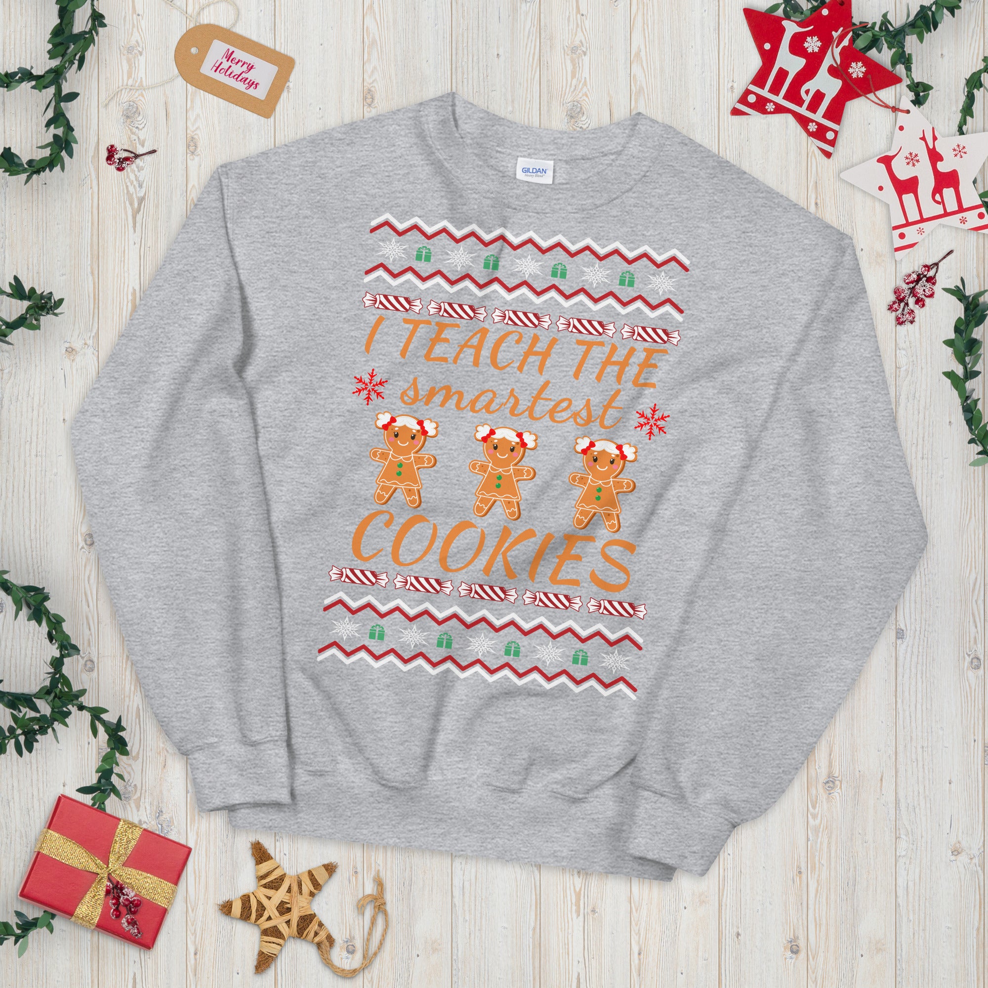 Ich unterrichte die klügsten Kekse, Weihnachts-Sweatshirt für Lehrer, Weihnachtsgeschenke für Lehrer, klügste Kekse, Smart Cookies Sweater, Weihnachtslehrer