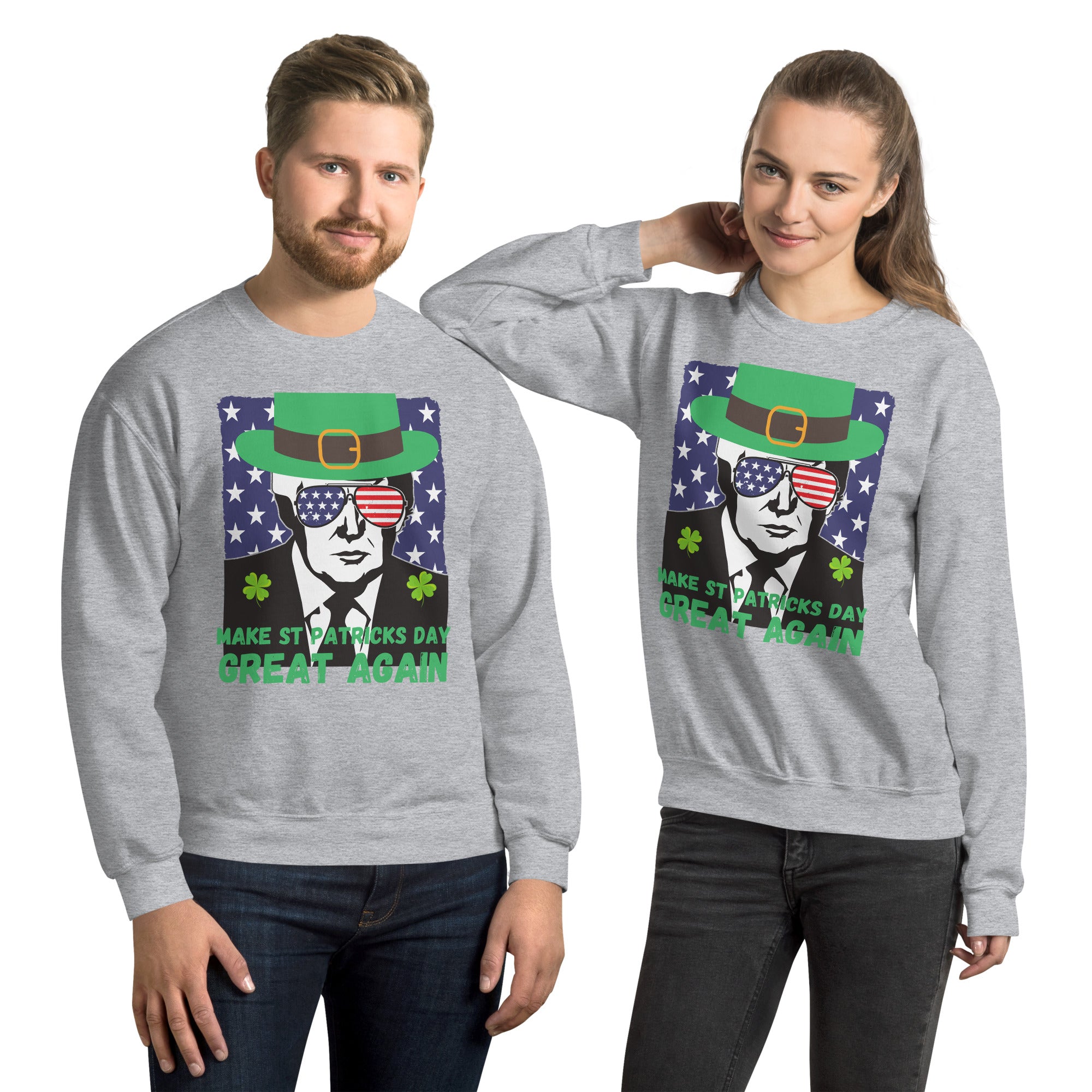 Make St Patricks Day Great Again, Funny Trump Sweatshirt, Funny St Patricks Sweater, Republican gift for St Patricks Day, Lucky Irish Shirt - Madeinsea©