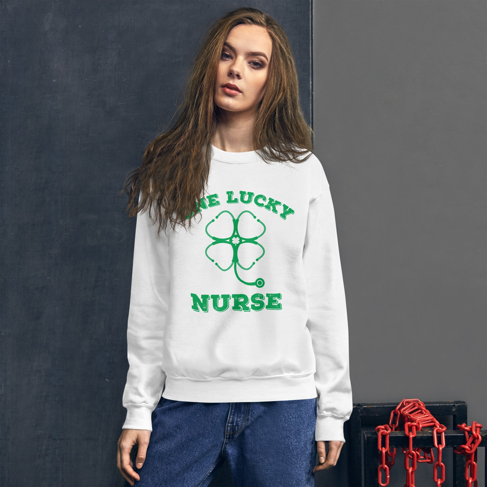 Lucky Nurse Sweatshirt, St. Patricks Day Krankenschwester Pullover, irische Krankenschwester Shirt, Geschenk für Krankenschwester, Saint Patricks Day Sweatshirt, Krankenschwester Geschenke