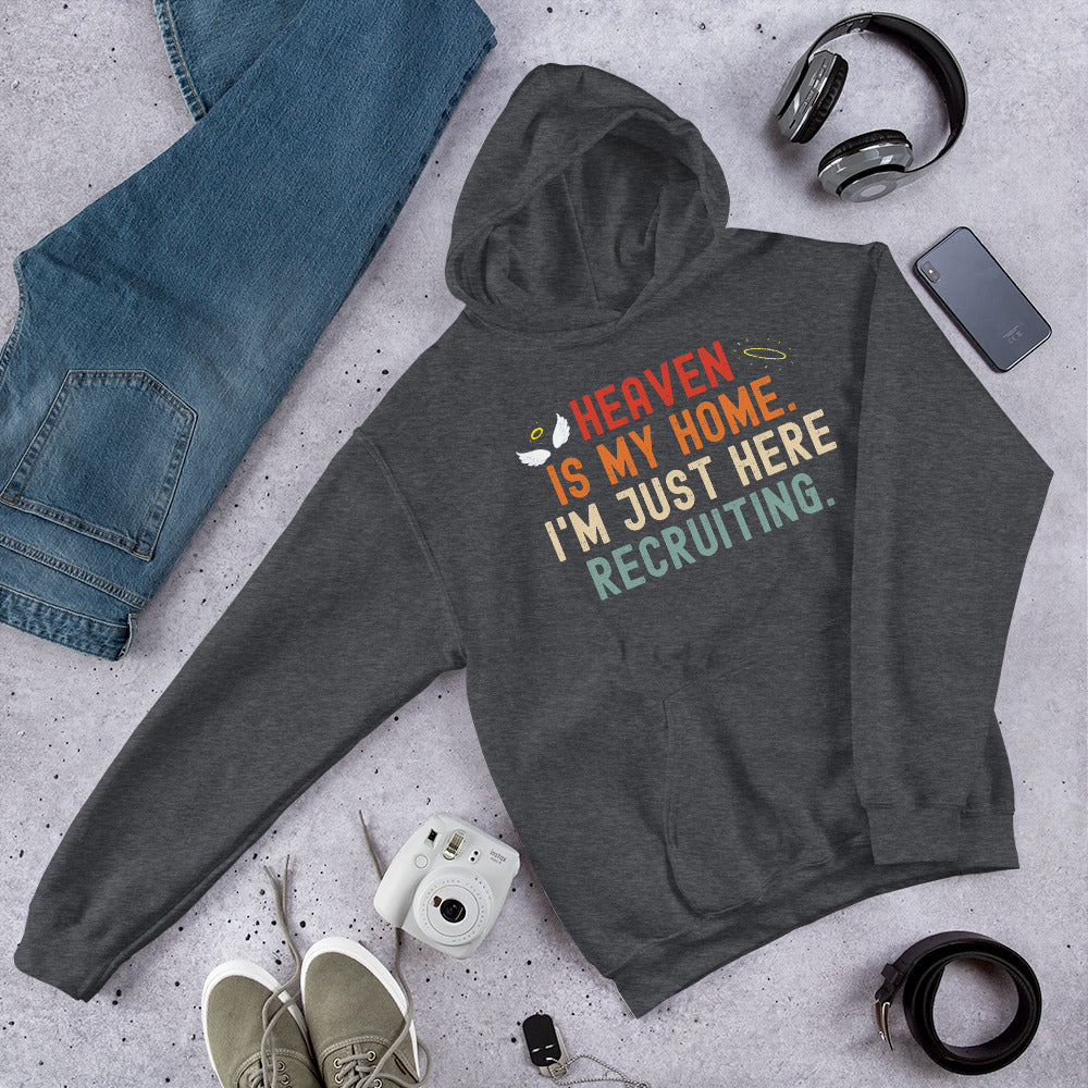 Heaven Is My Home I'm Just Here Recruiting Hoodie, Jesus Christian Hoodie, Priest Gifts, Heaven Shirt, Funny Religious Sweater, Jesus Christ - Madeinsea©