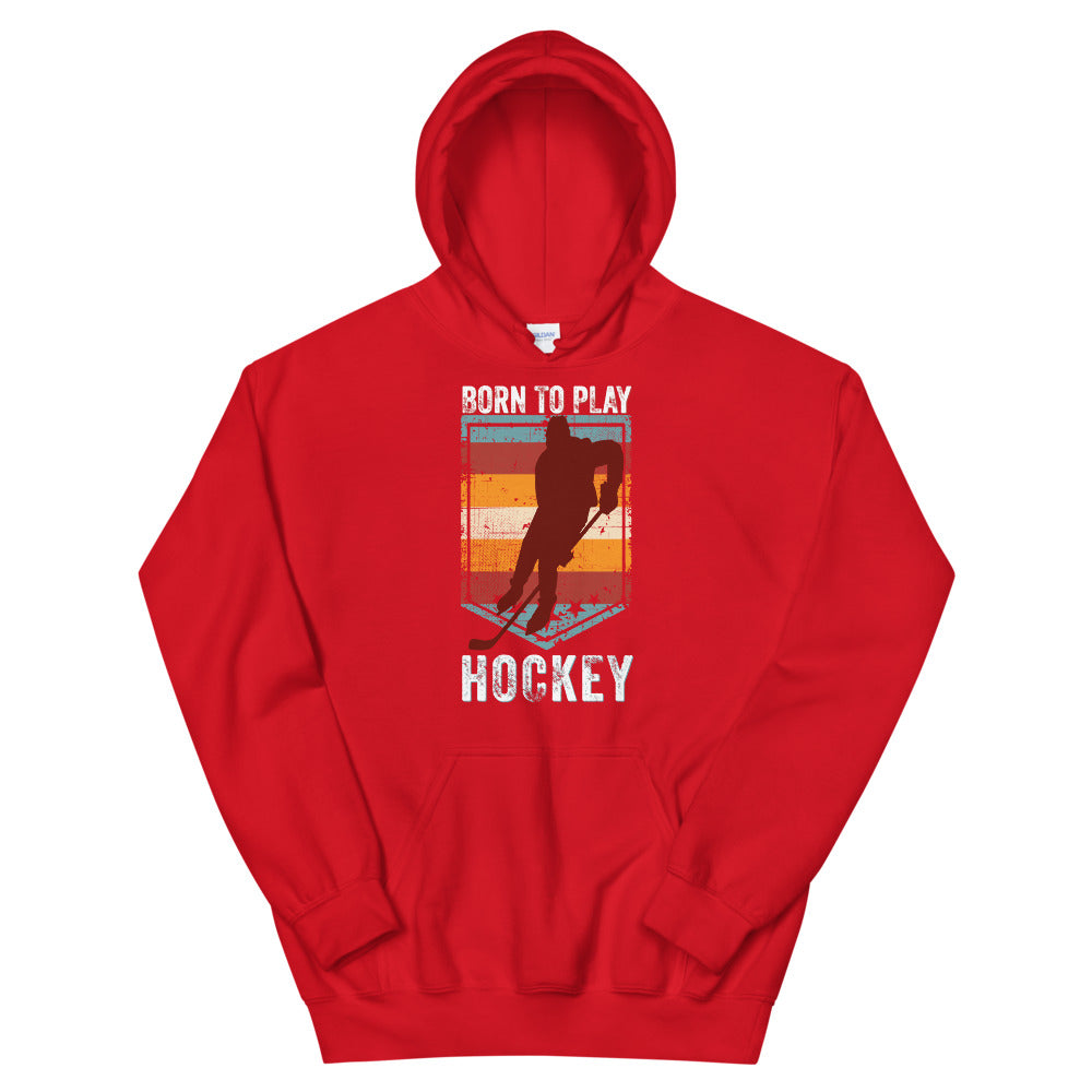 Sweat à capuche drôle de hockey sur glace, sweat à capuche unisexe de hockey sur glace, sweat à capuche né pour jouer au hockey, sweat à capuche rétro vintage de hockey sur glace, cadeau de joueur de hockey sur glace