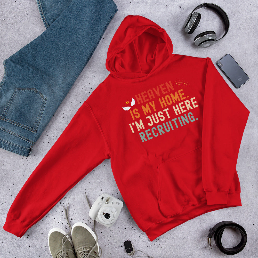 Heaven Is My Home I'm Just Here Recruiting Hoodie, Jesus Christian Hoodie, Priest Gifts, Heaven Shirt, Funny Religious Sweater, Jesus Christ - Madeinsea©