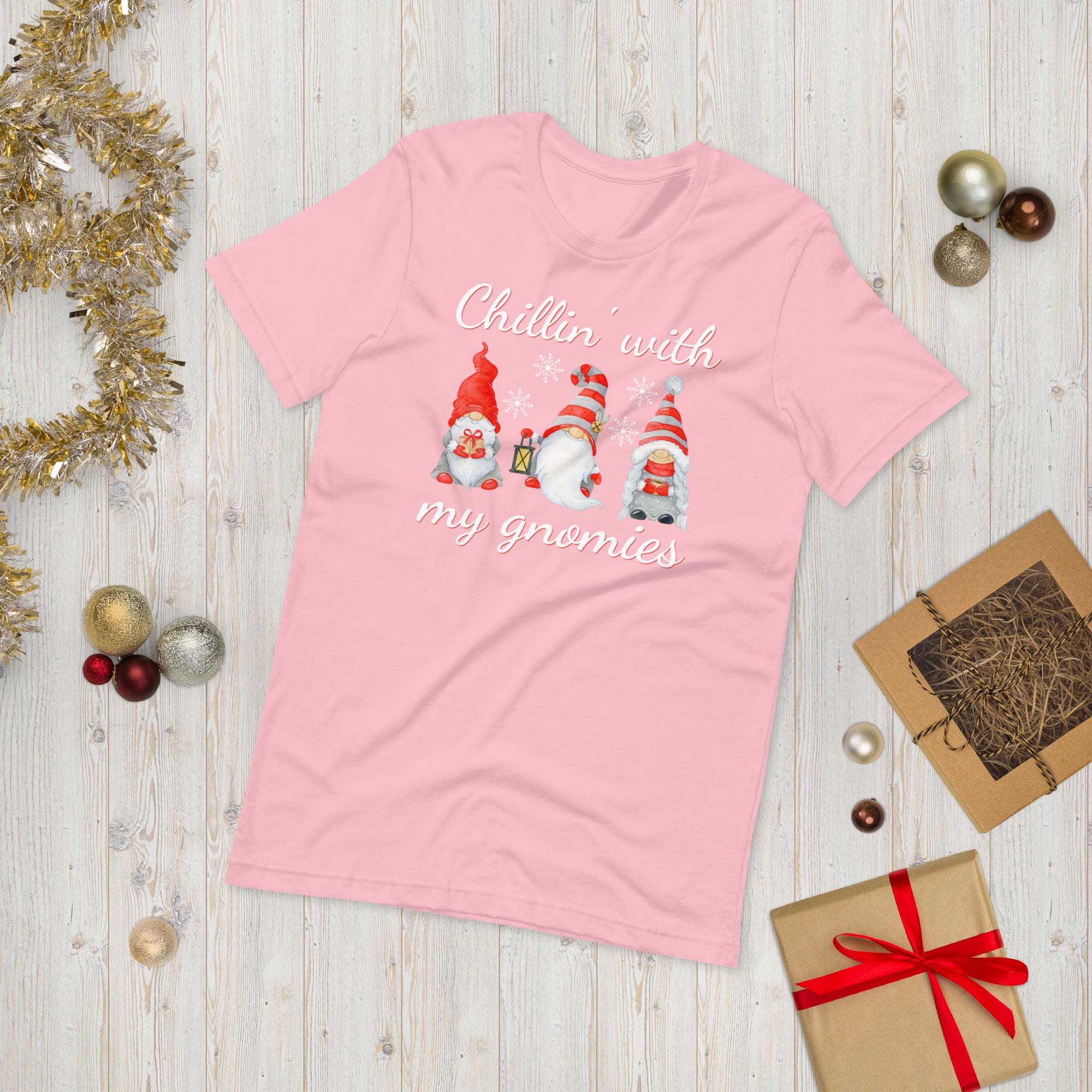 Chillin With My Gnomies Shirt, Funny Chilling Gnomes Shirt, Gnomes Christmas Shirt, Gnome Shirt, Cute Gnome Shirt, Winter Gnome Shirt