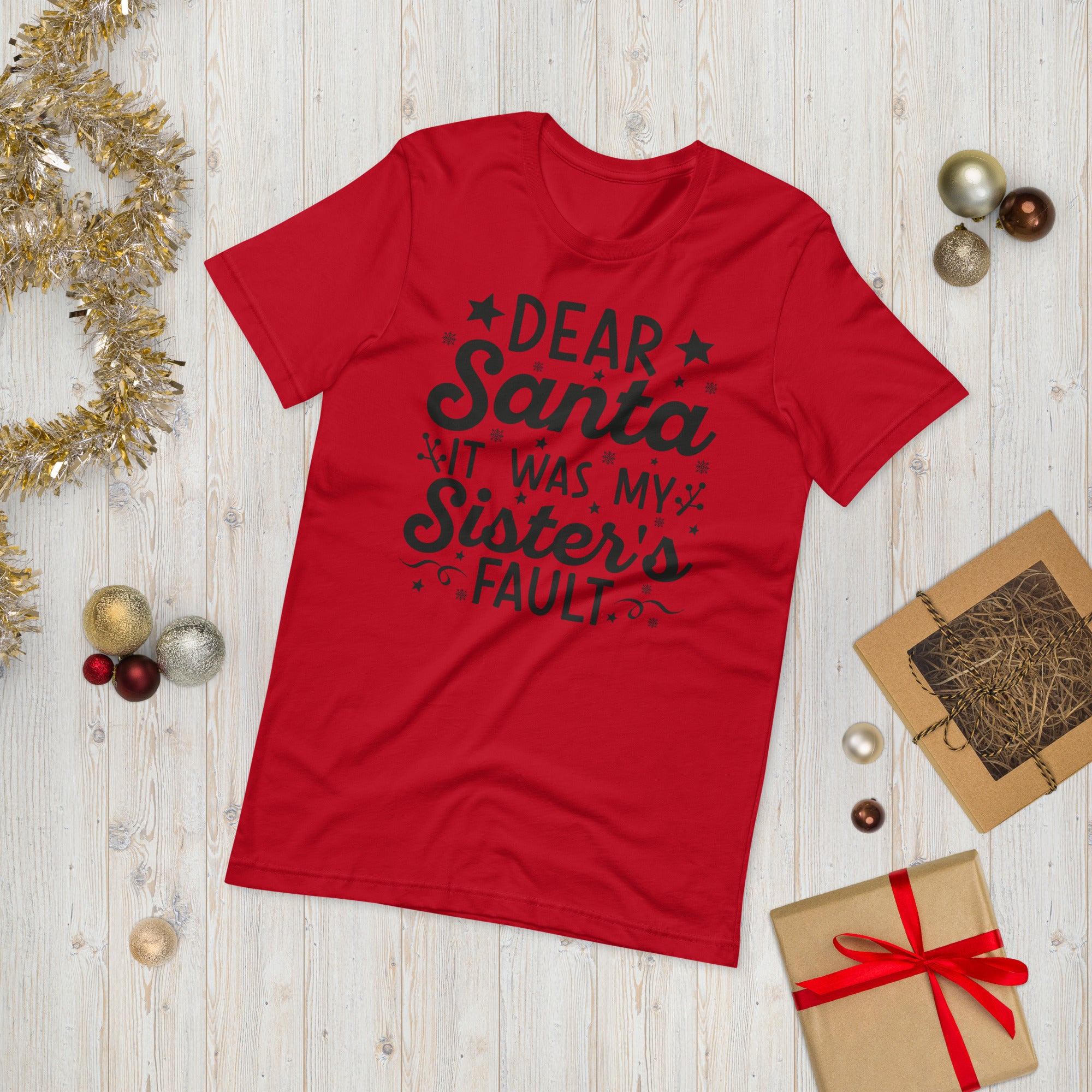 Dear Santa It Was My Sister's Fault, Naughty Sister Shirt, Christmas Gift for Sister, Shes The Naughty One, Funny Xmas Shirt, Bad Sister - Madeinsea©