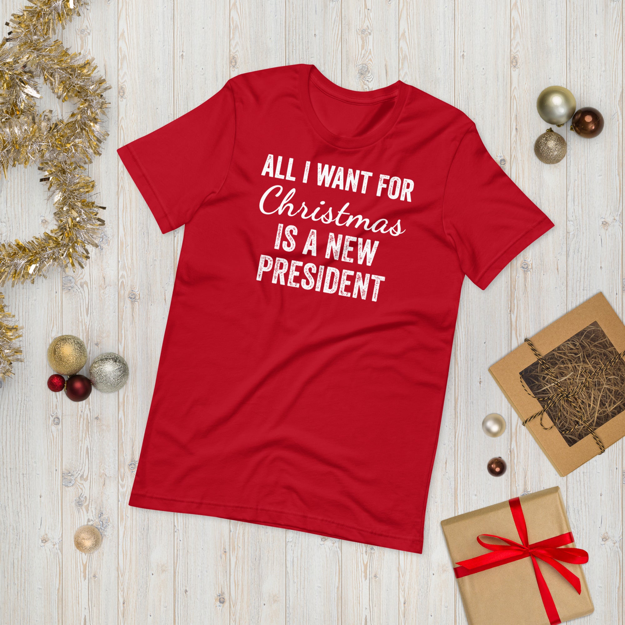 All I Want For Christmas Is A New President T Shirt, FJB Christmas Shirt, Christmas Gift, Anti Biden Gift, Christmas Pajamas, FJB Xmas Shirt