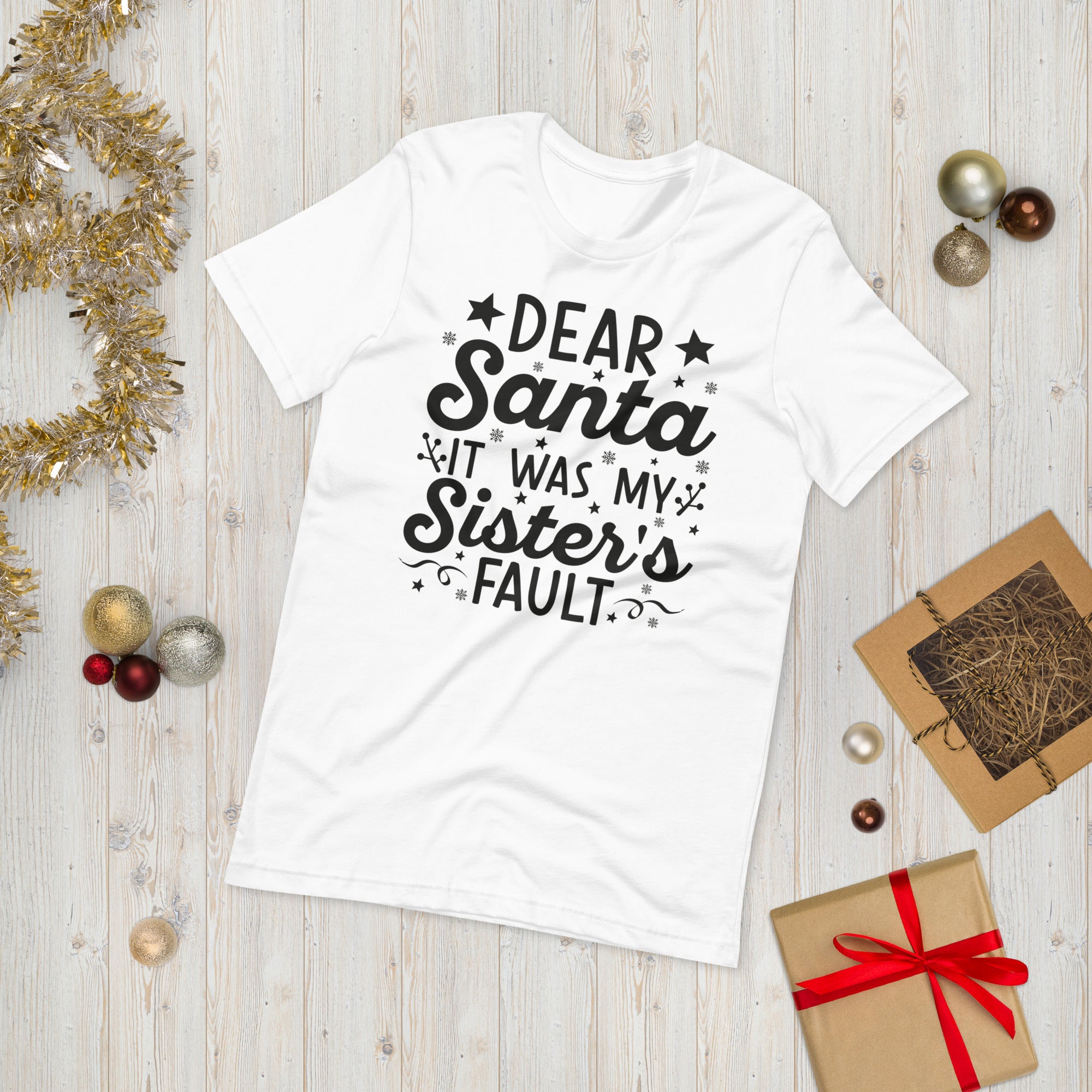 Dear Santa It Was My Sister's Fault, Naughty Sister Shirt, Christmas Gift for Sister, Shes The Naughty One, Funny Xmas Shirt, Bad Sister - Madeinsea©