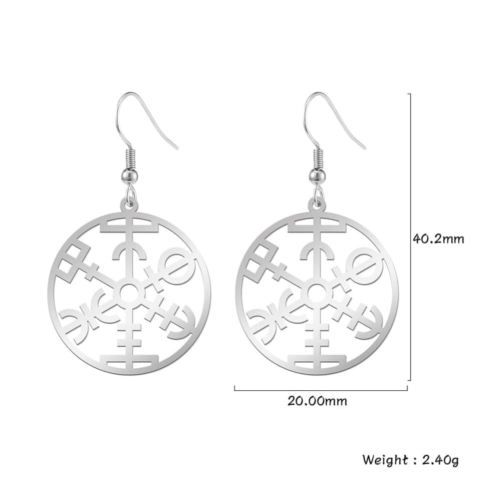 Viking Compass Drop Earrings