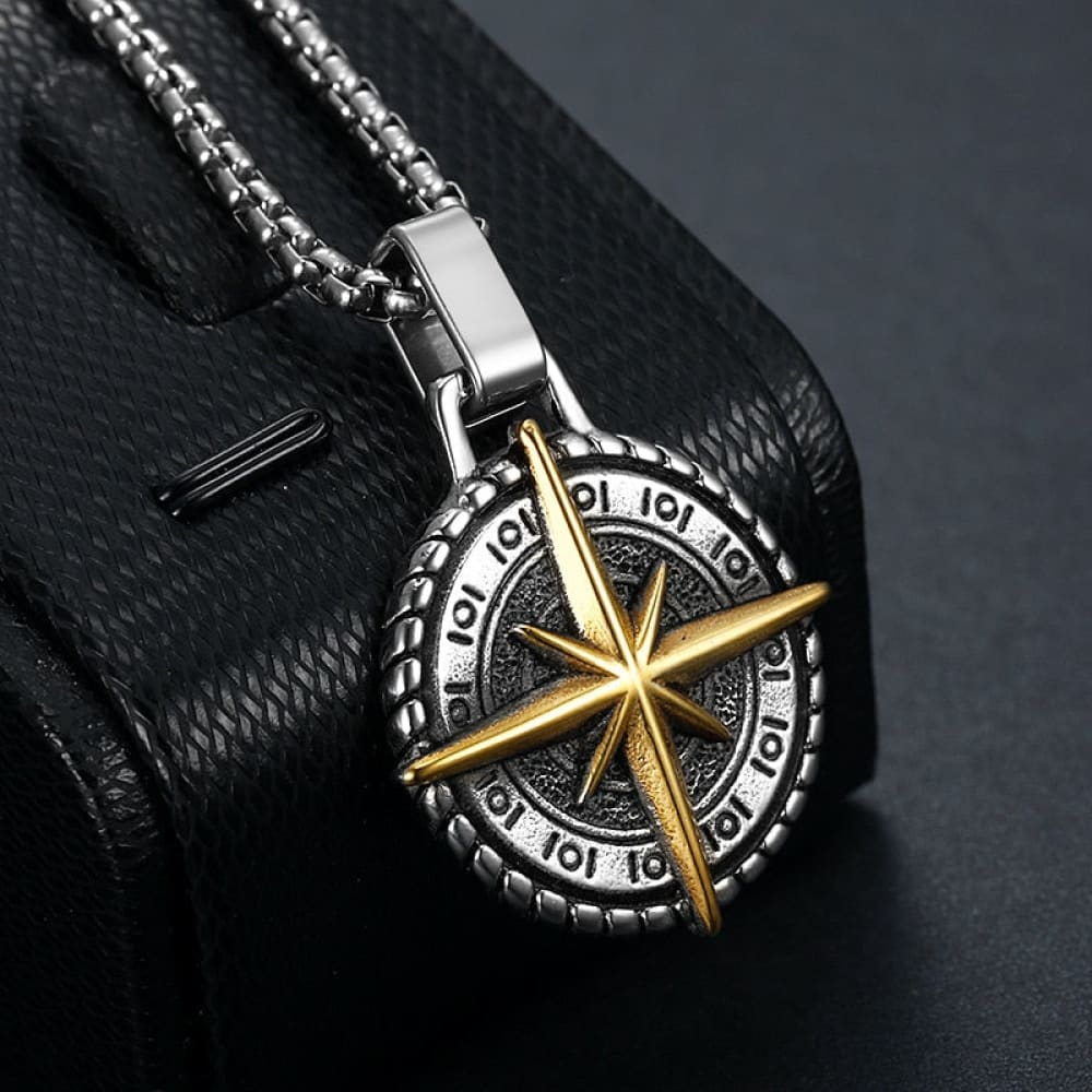 Vintage Compass Necklace - Gold