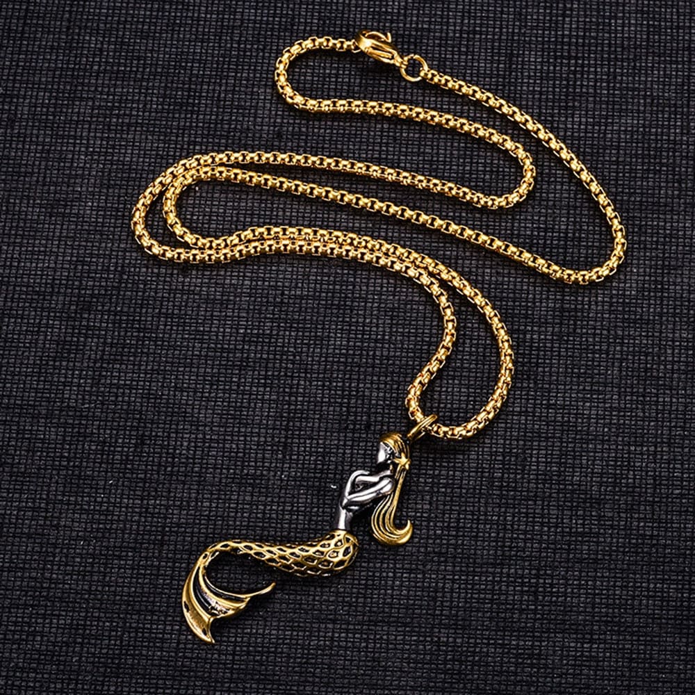 Vintage Gold Mermaid Necklace
