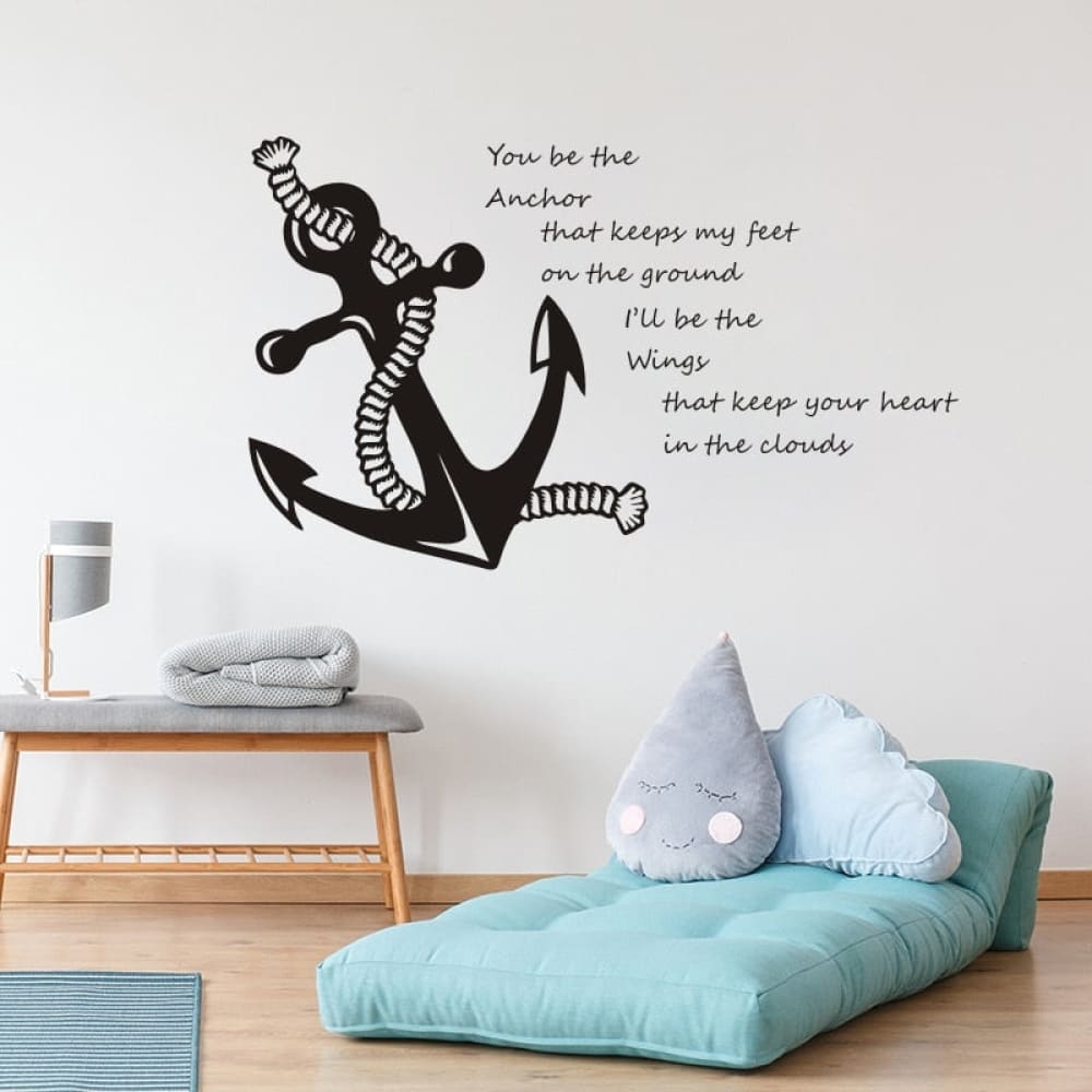 Wall Sticker Sailing Quote with Anchor