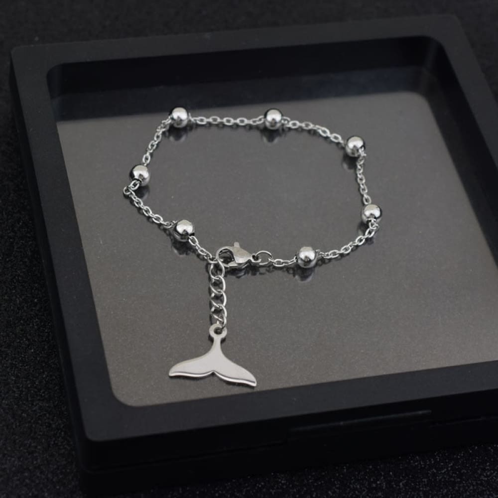 Whale Tail Silver Bracelet