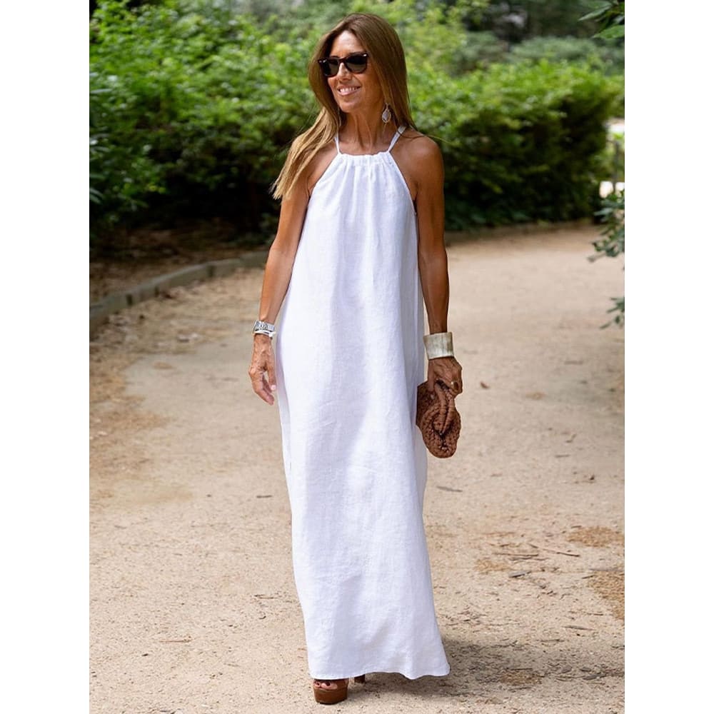 White Linen Beach Dress