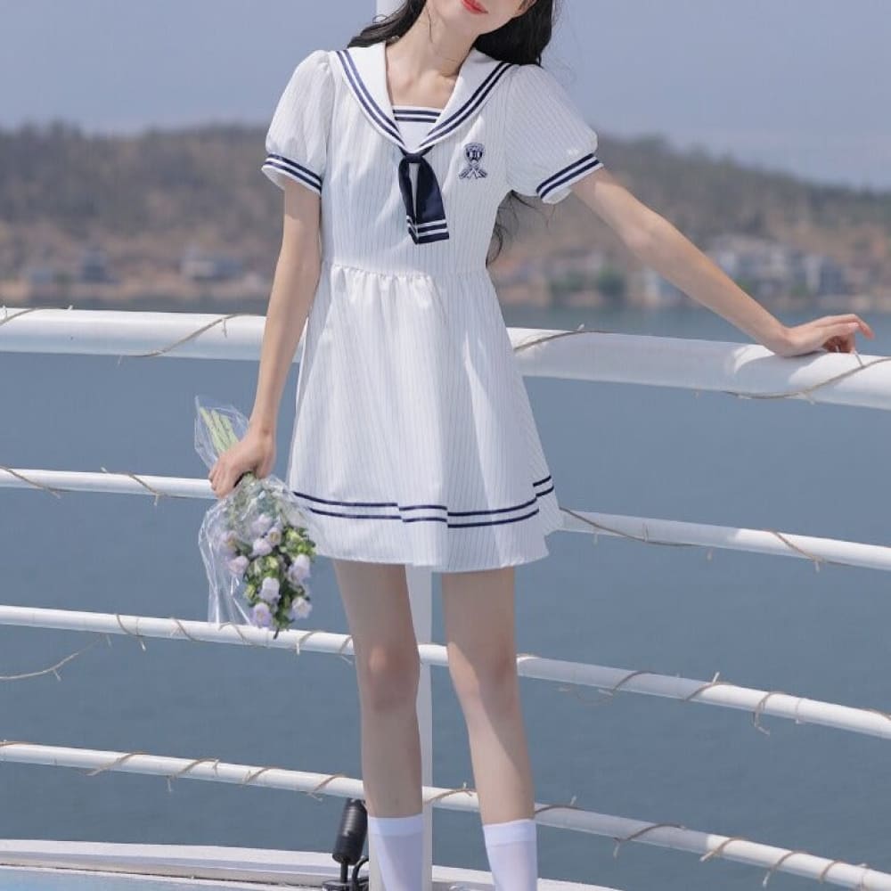 White Nautical Dress
